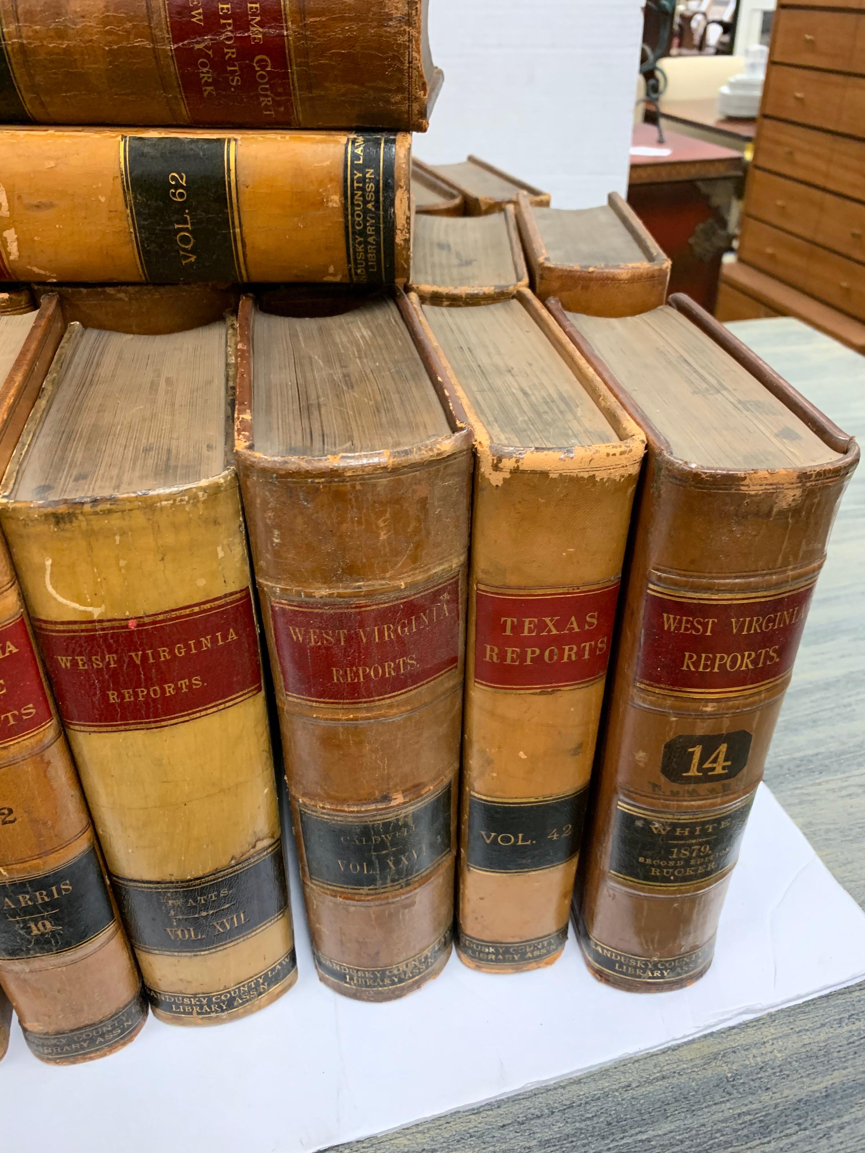 Large Lot of 19th Century Antique Leather Bound Law Library 54 Legal Books 3