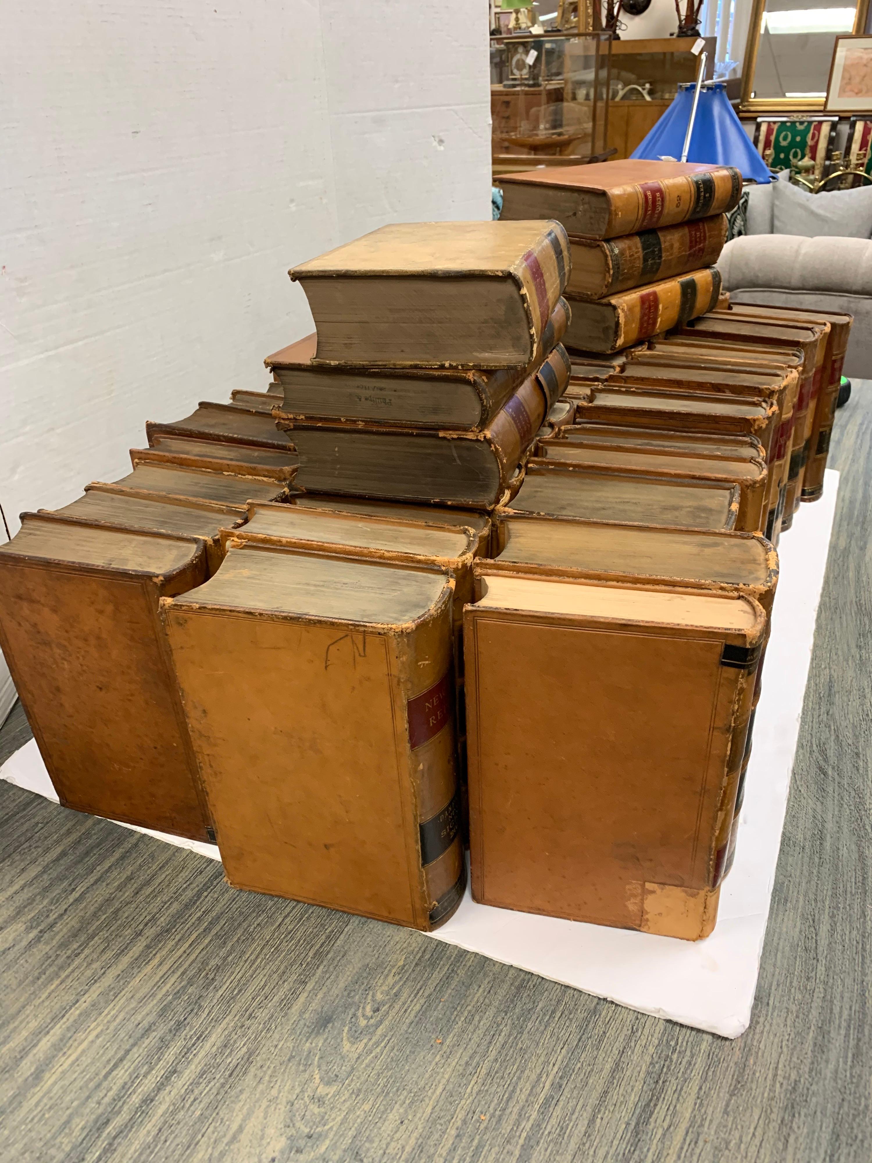 Large Lot of 19th Century Antique Leather Bound Law Library 54 Legal Books 4