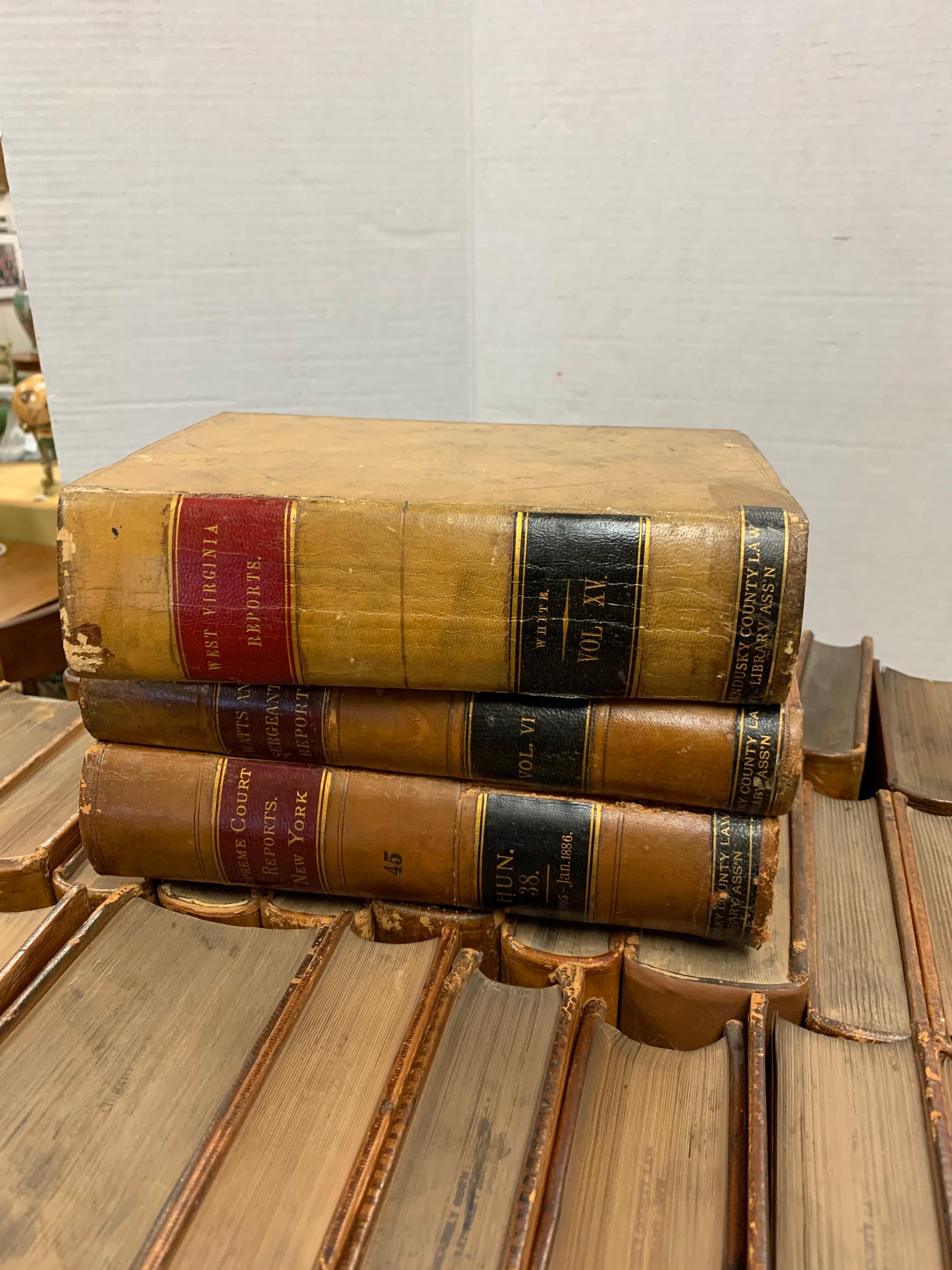 Large Lot of 19th Century Antique Leather Bound Law Library 54 Legal Books 1