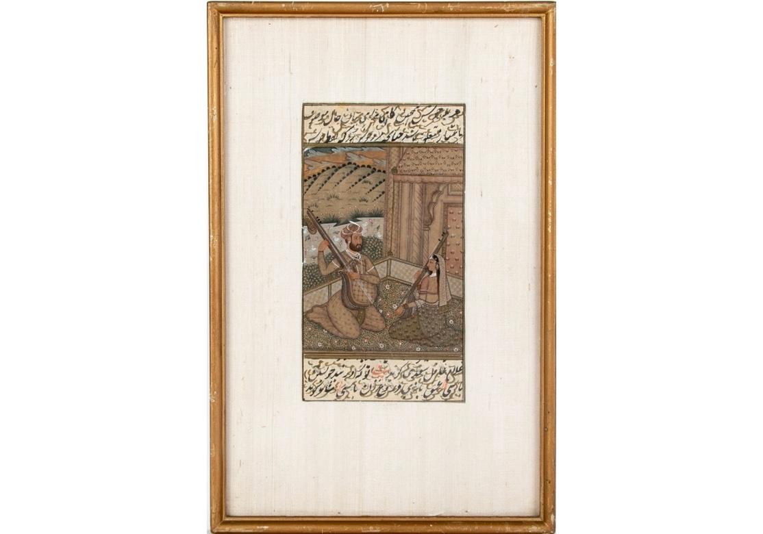 Une collection de 26 peintures miniatures indiennes collectées en Inde au milieu du siècle dernier. La plupart ont une doublure en lin ou en papier coloré et plusieurs portent au dos l'étiquette de l'encadreur de Bombay ou de Calcutta, en Inde. Une