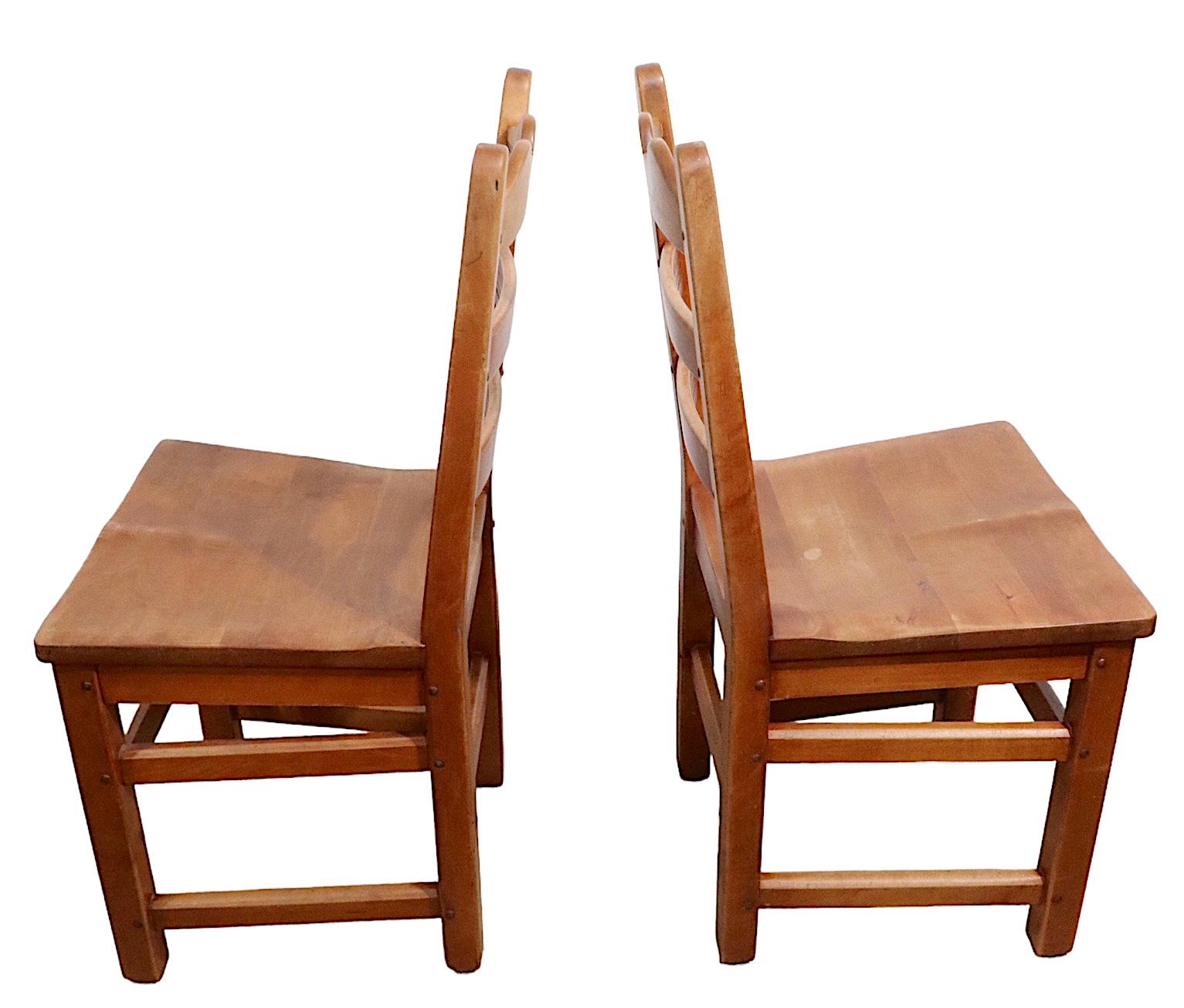 American Large Lot of 13 Solid Maple  Dining Cafe Kitchen Banquet Chairs by Stickley 