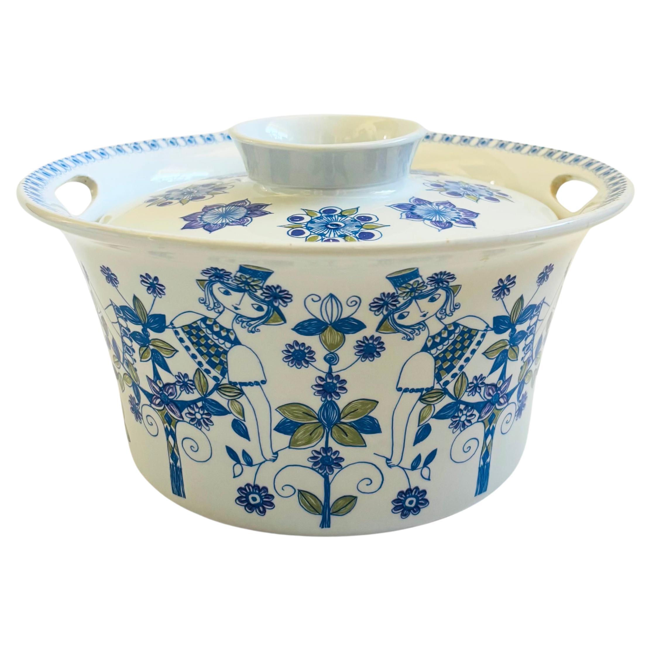 Large Lotte by Figgjo Norway Lidded Serving Bowl For Sale