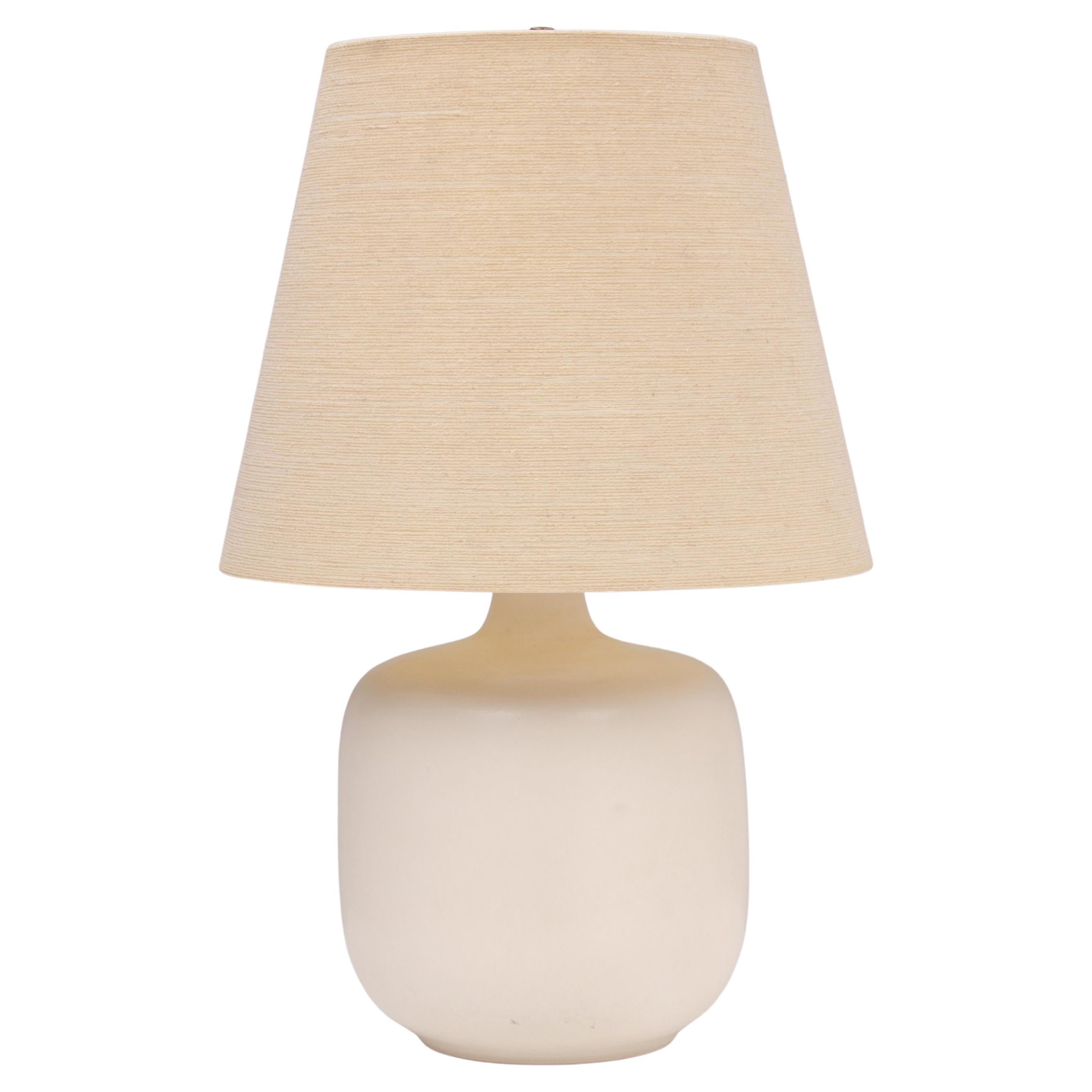 Large Lotte & Gunnar Bostlund Table Lamp Original Shade Unmarked Bone Stoneware For Sale