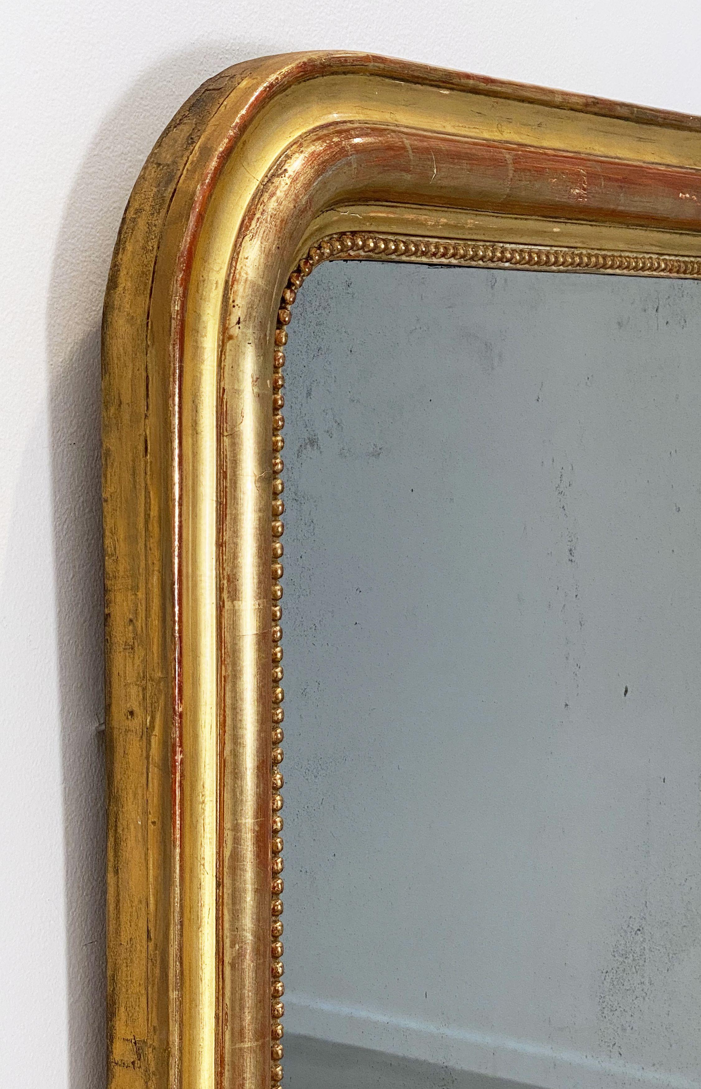 Large Louis Philippe Arch Top Gilt Mirror From France (H 30 7/8 X W 23 3/4) 10