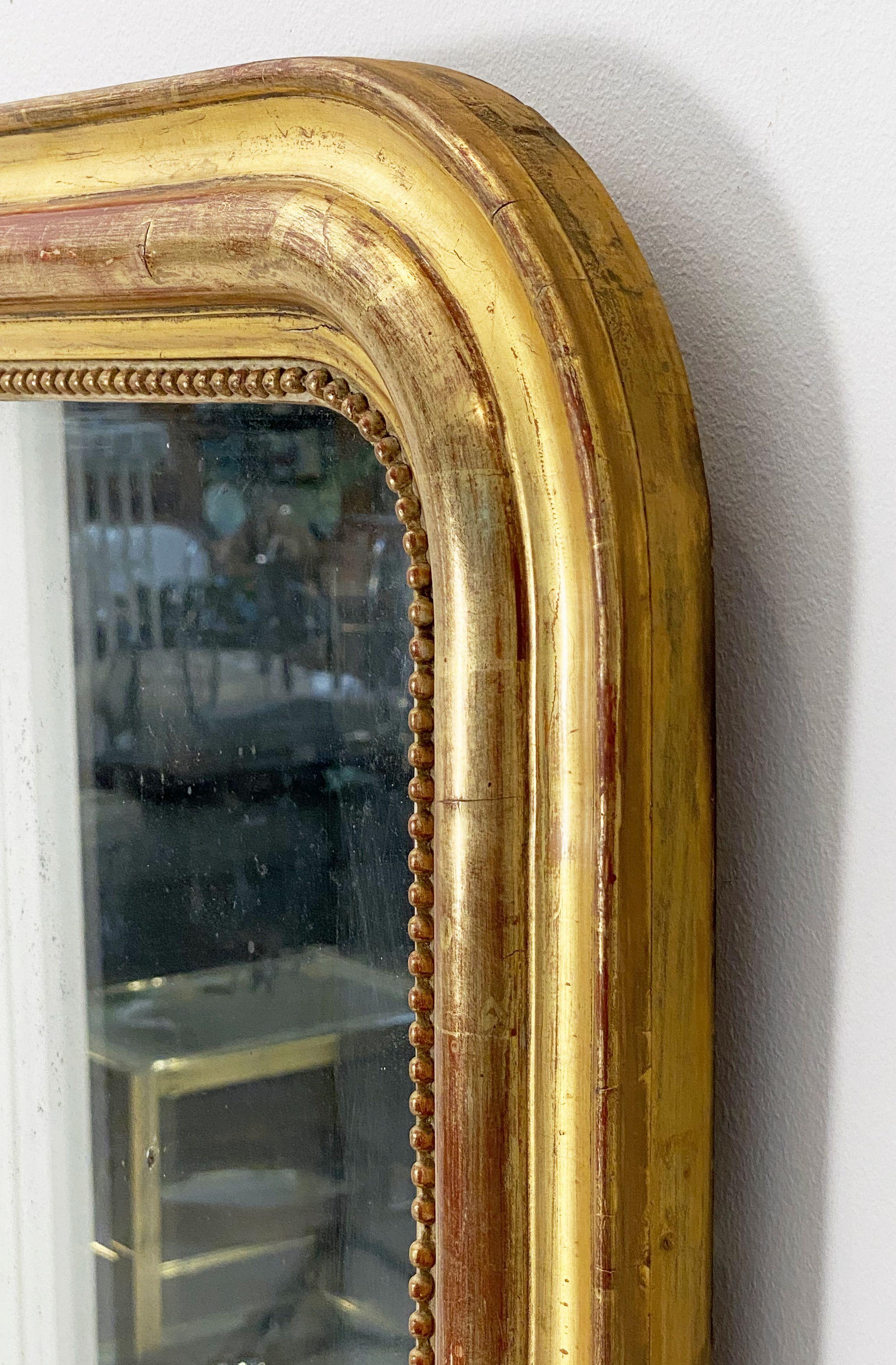 Large Louis Philippe Arch Top Gilt Mirror From France (H 30 7/8 X W 23 3/4) 12