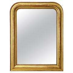 Large Louis Philippe Arch Top Gilt Mirror From France (H 30 7/8 X W 23 3/4)