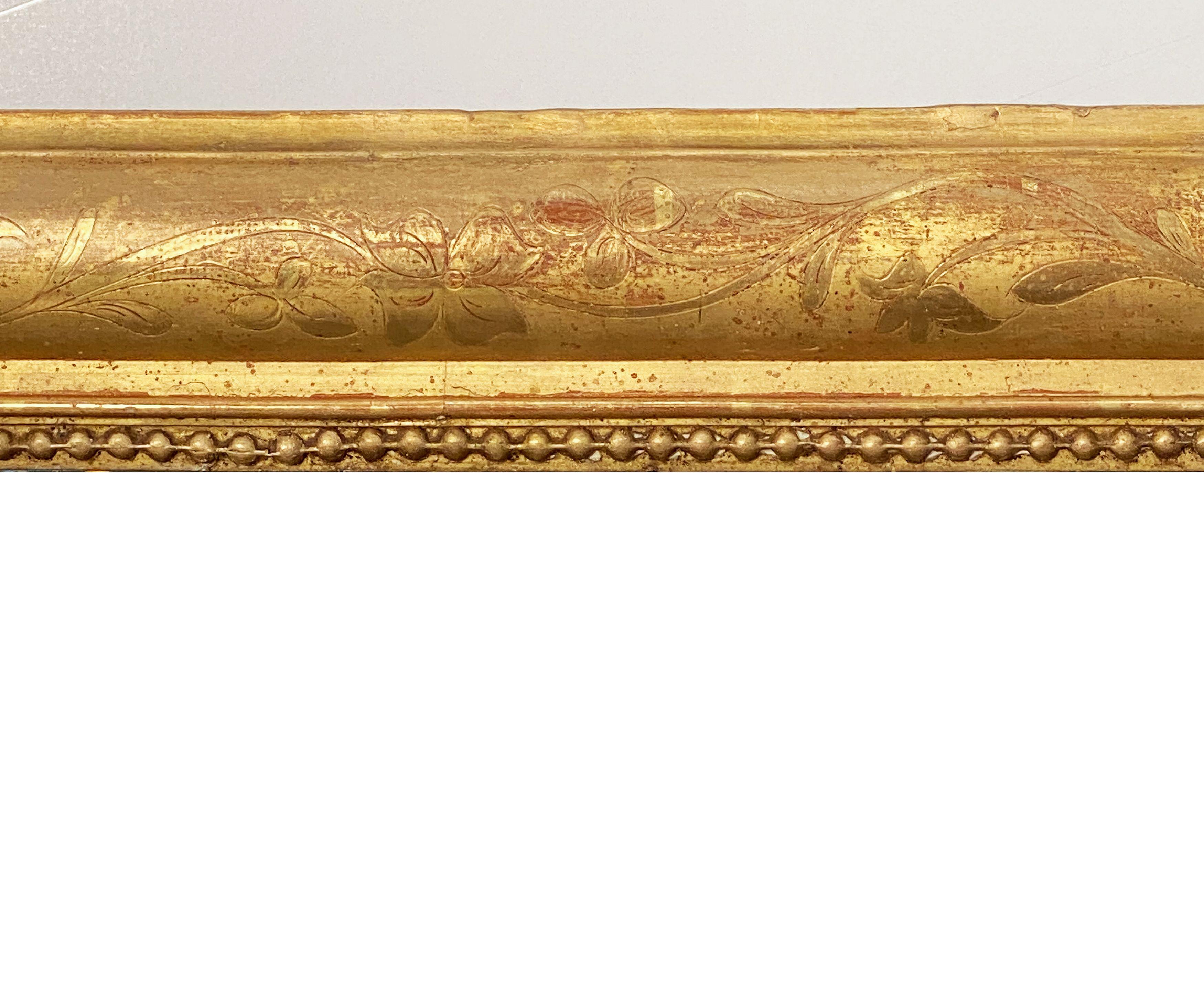 Großer vergoldeter Louis Philippe Bogenspiegel aus Frankreich (H 38 1/2 x B 25 1/8) im Zustand „Gut“ im Angebot in Austin, TX