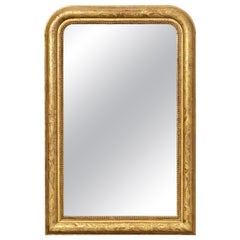 Large Louis Philippe Arch Top Gilt Mirror from France (H 38 1/2 x W 25 1/8)