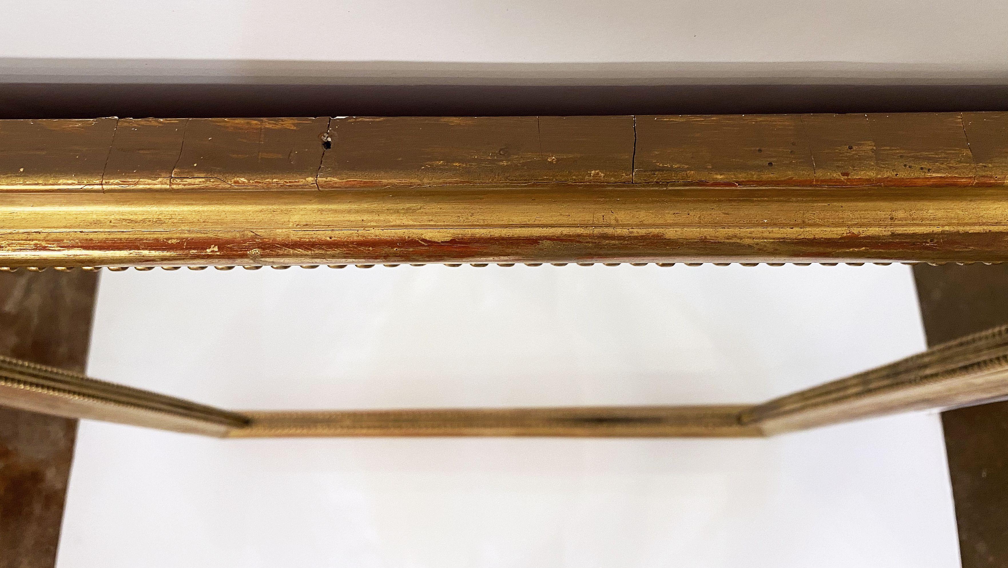 Large Louis Philippe Arch Top Gilt Mirror from France (H 44 1/4 x W 32 1/8) 7