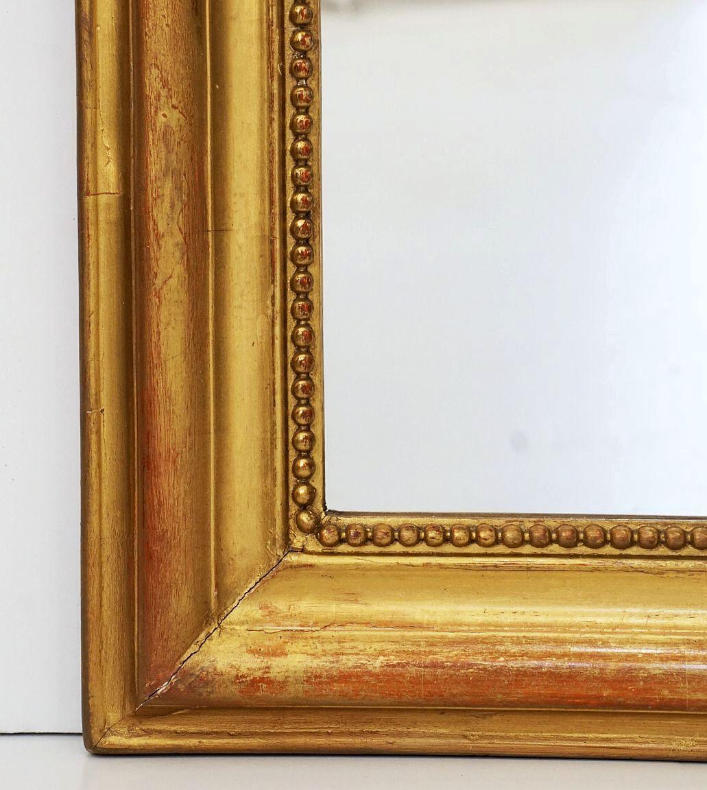 Glass Large Louis Philippe Arch Top Gilt Mirror from France (H 44 1/4 x W 32 1/8)