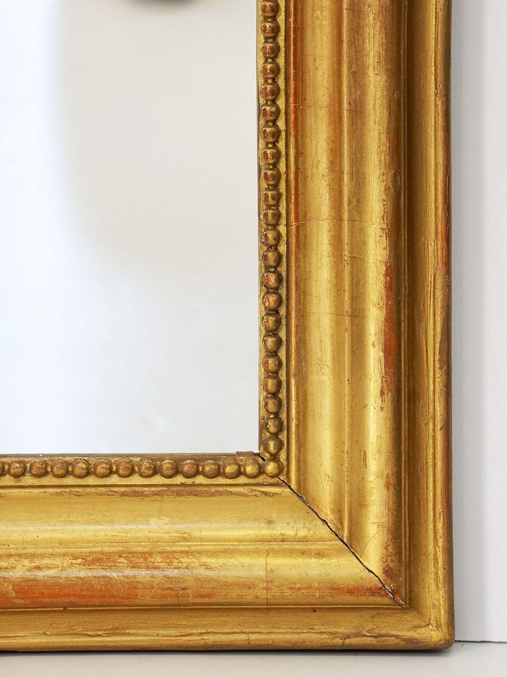 Large Louis Philippe Arch Top Gilt Mirror from France (H 44 1/4 x W 32 1/8) 2