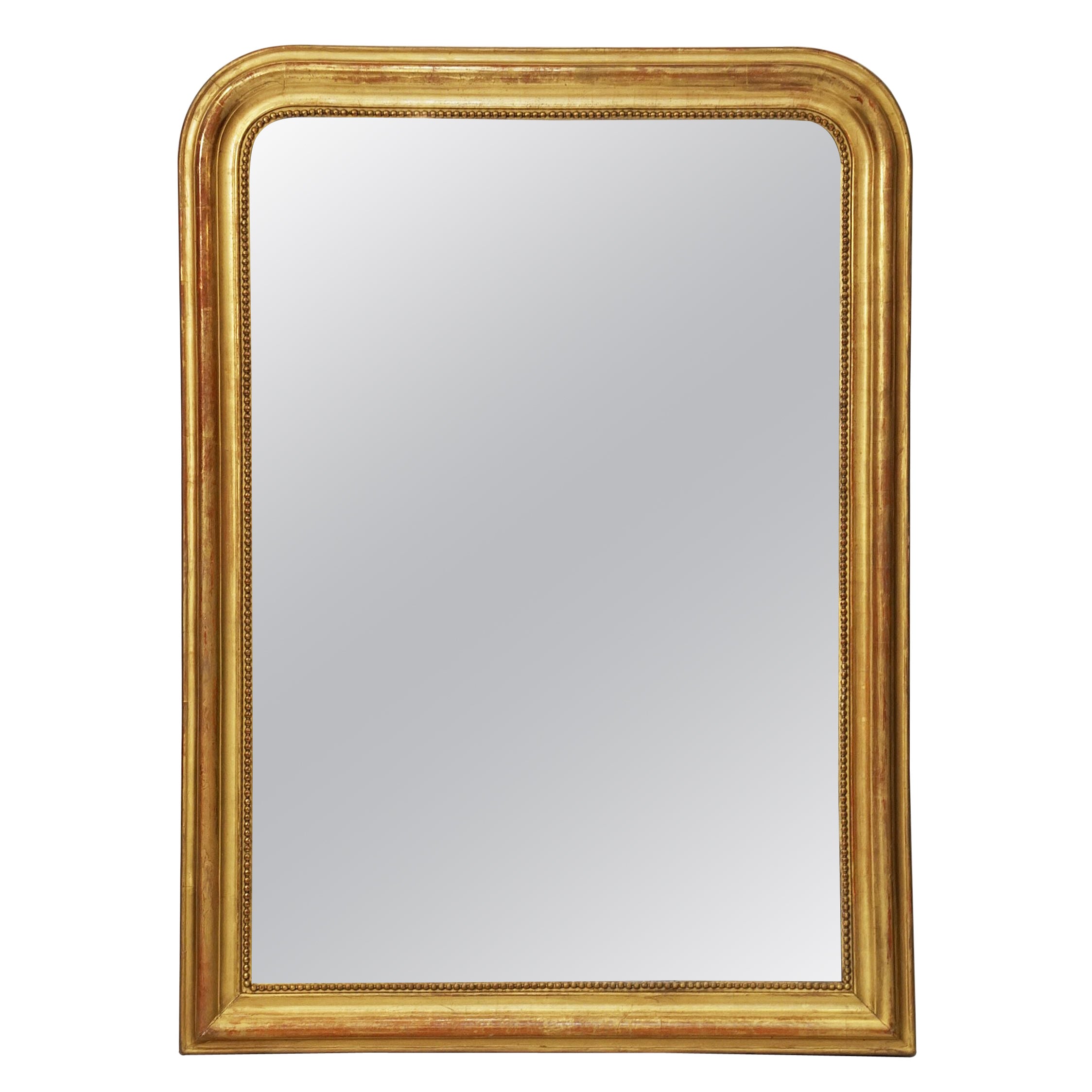 Large Louis Philippe Arch Top Gilt Mirror from France (H 44 1/4 x W 32 1/8)