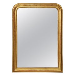Large Louis Philippe Arch Top Gilt Mirror from France (H 44 1/4 x W 32 1/8)
