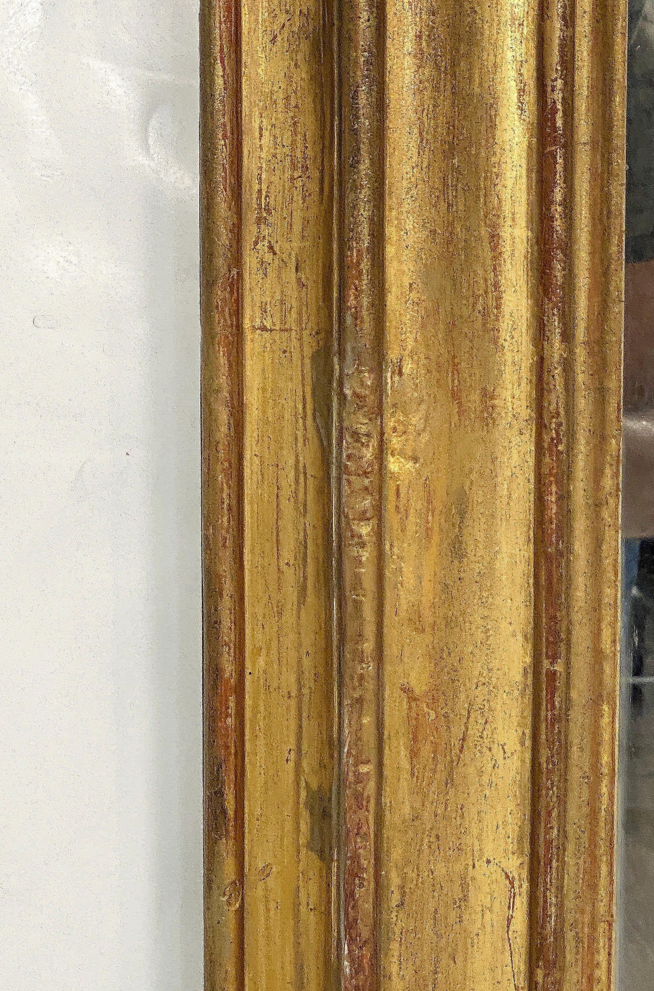 Large Louis Philippe Arch Top Gilt Mirror from France (H 47 1/4 x W 39) In Good Condition For Sale In Austin, TX
