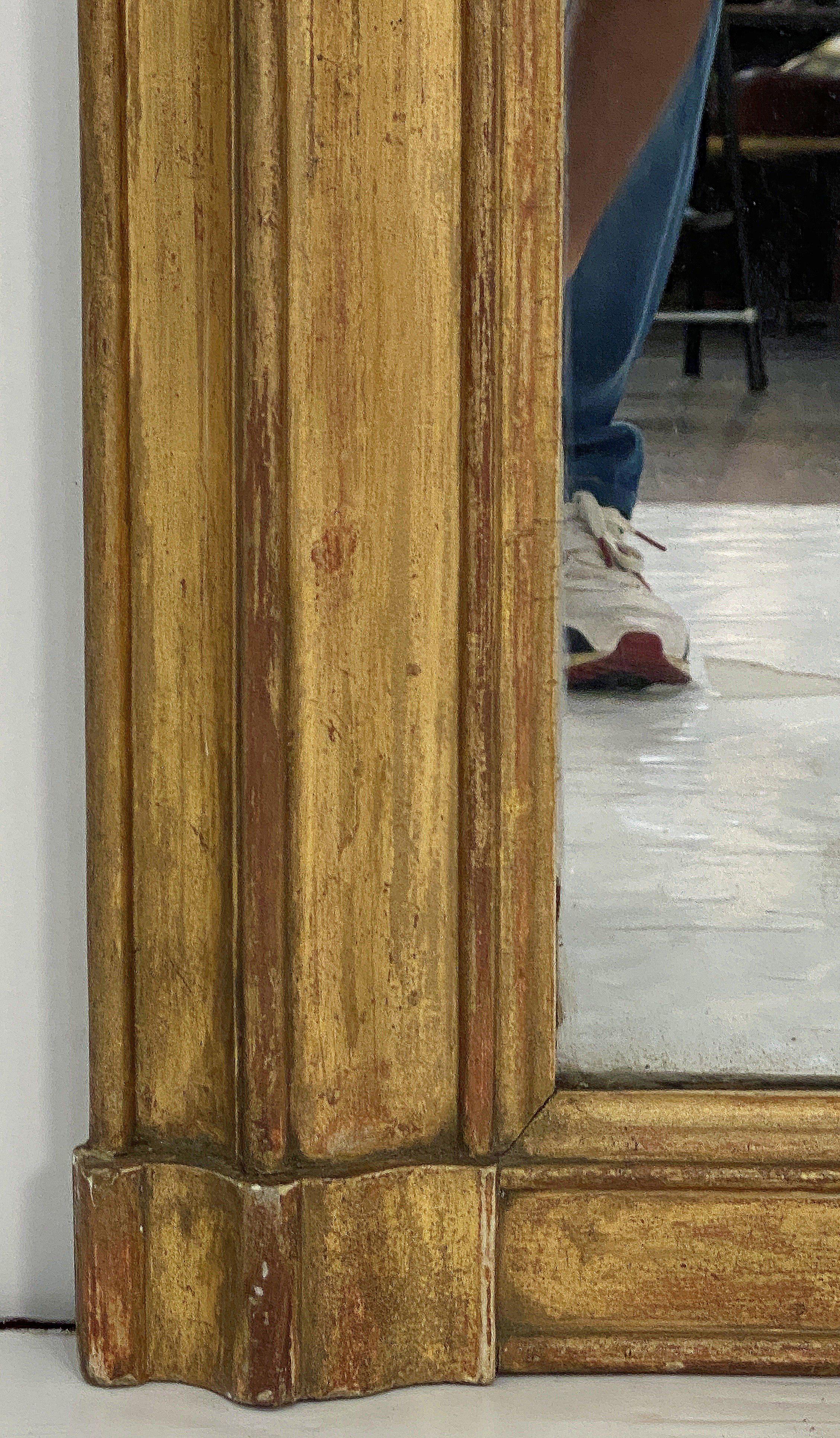 19th Century Large Louis Philippe Arch Top Gilt Mirror from France (H 47 1/4 x W 39) For Sale
