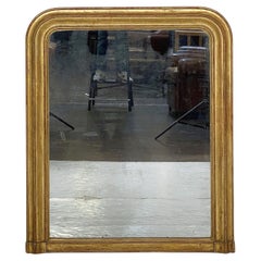 Large Louis Philippe Arch Top Gilt Mirror from France (H 47 1/4 x W 39)