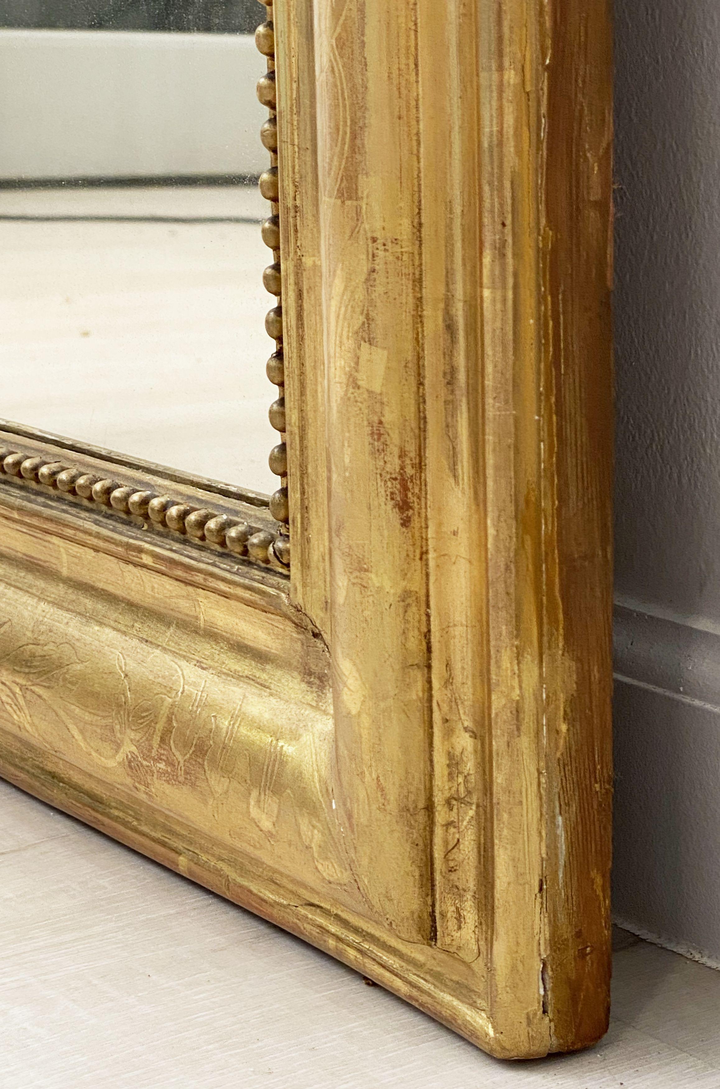 Large Louis Philippe Arch Top Gilt Mirror From France (H 56 X 34 1/2) 7
