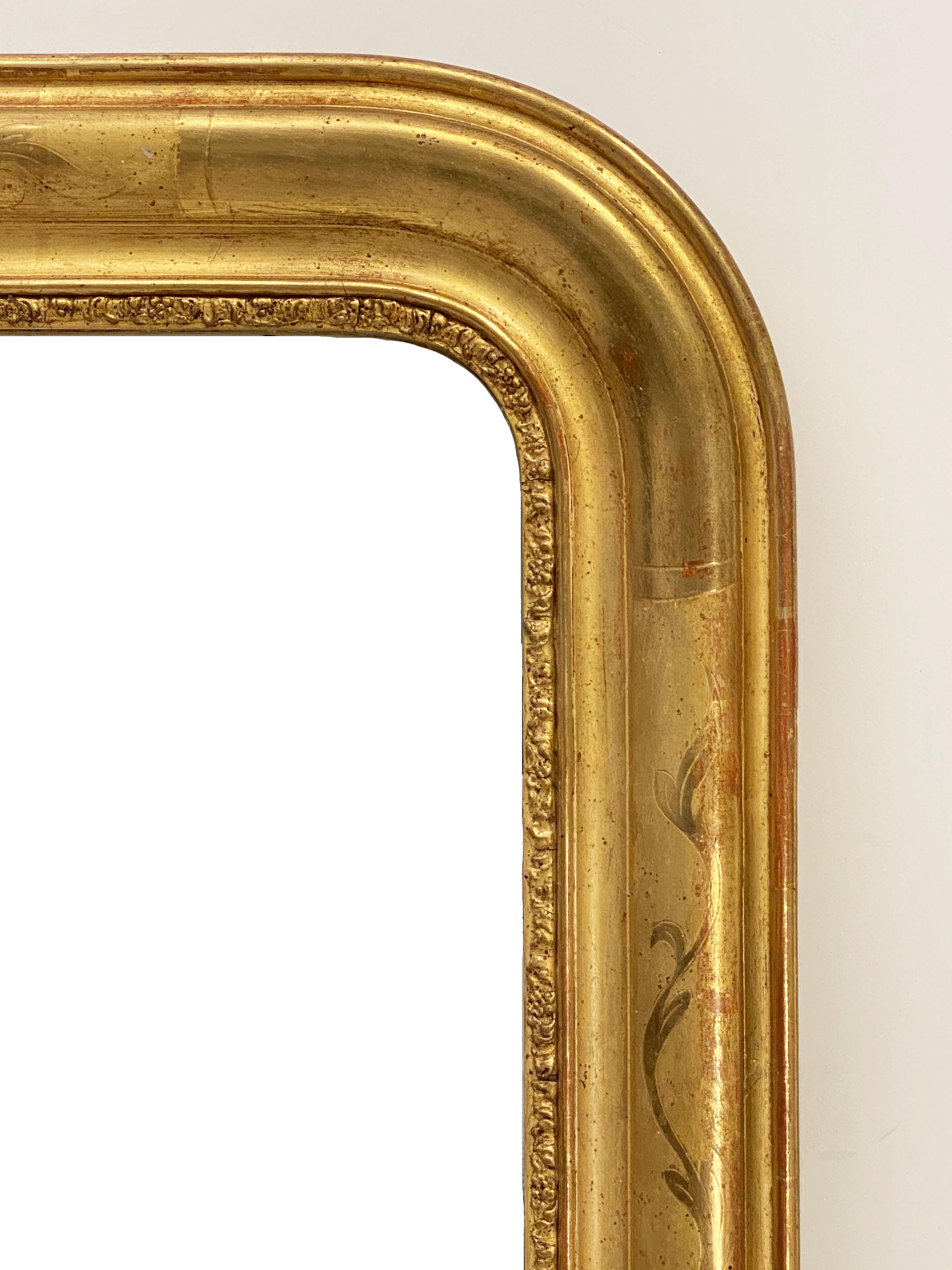 Large Louis Philippe Arch Top Gilt Mirror (39 3/4 x W 25 1/8) 6