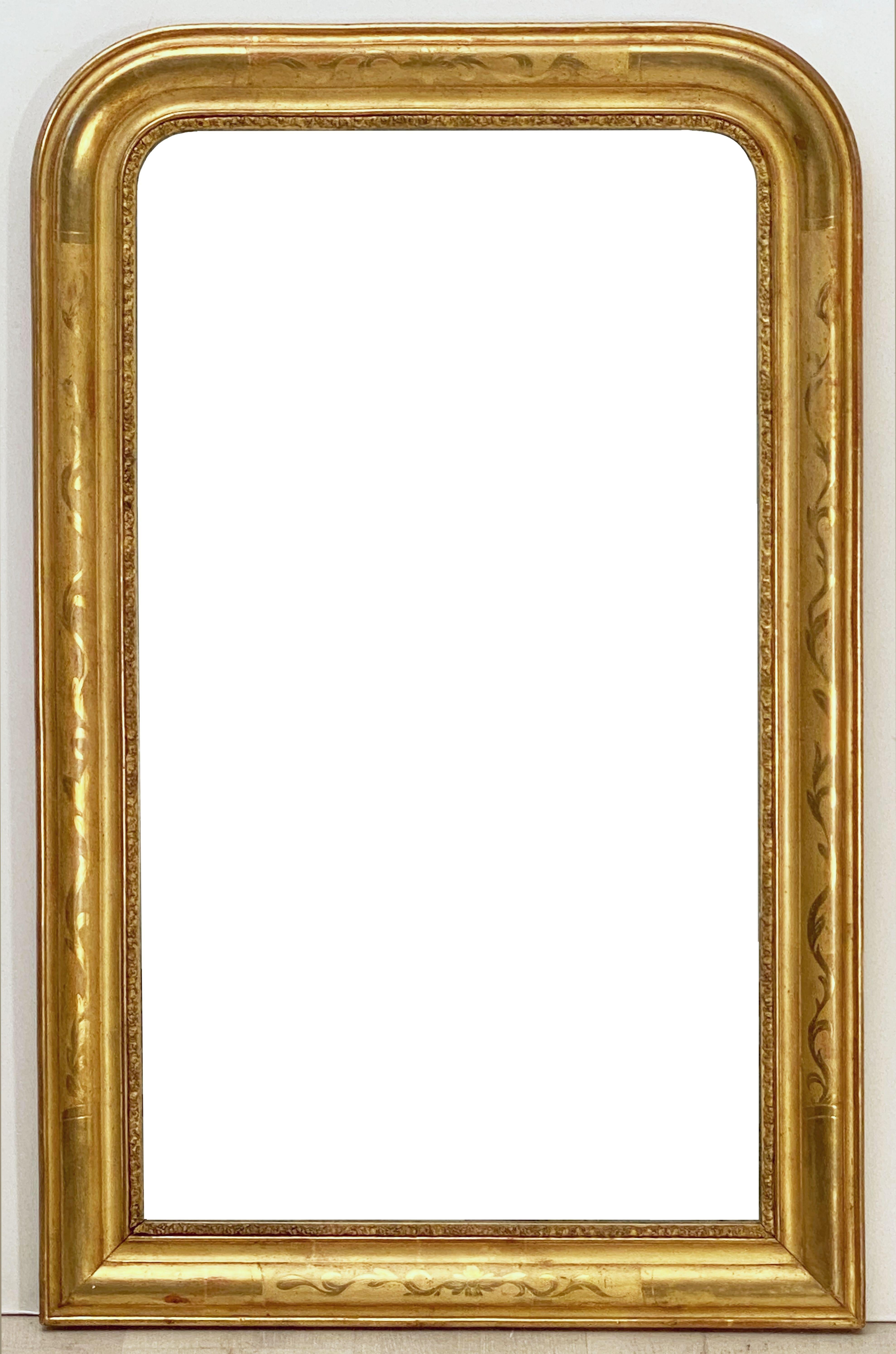 Large Louis Philippe Arch Top Gilt Mirror (39 3/4 x W 25 1/8) 7