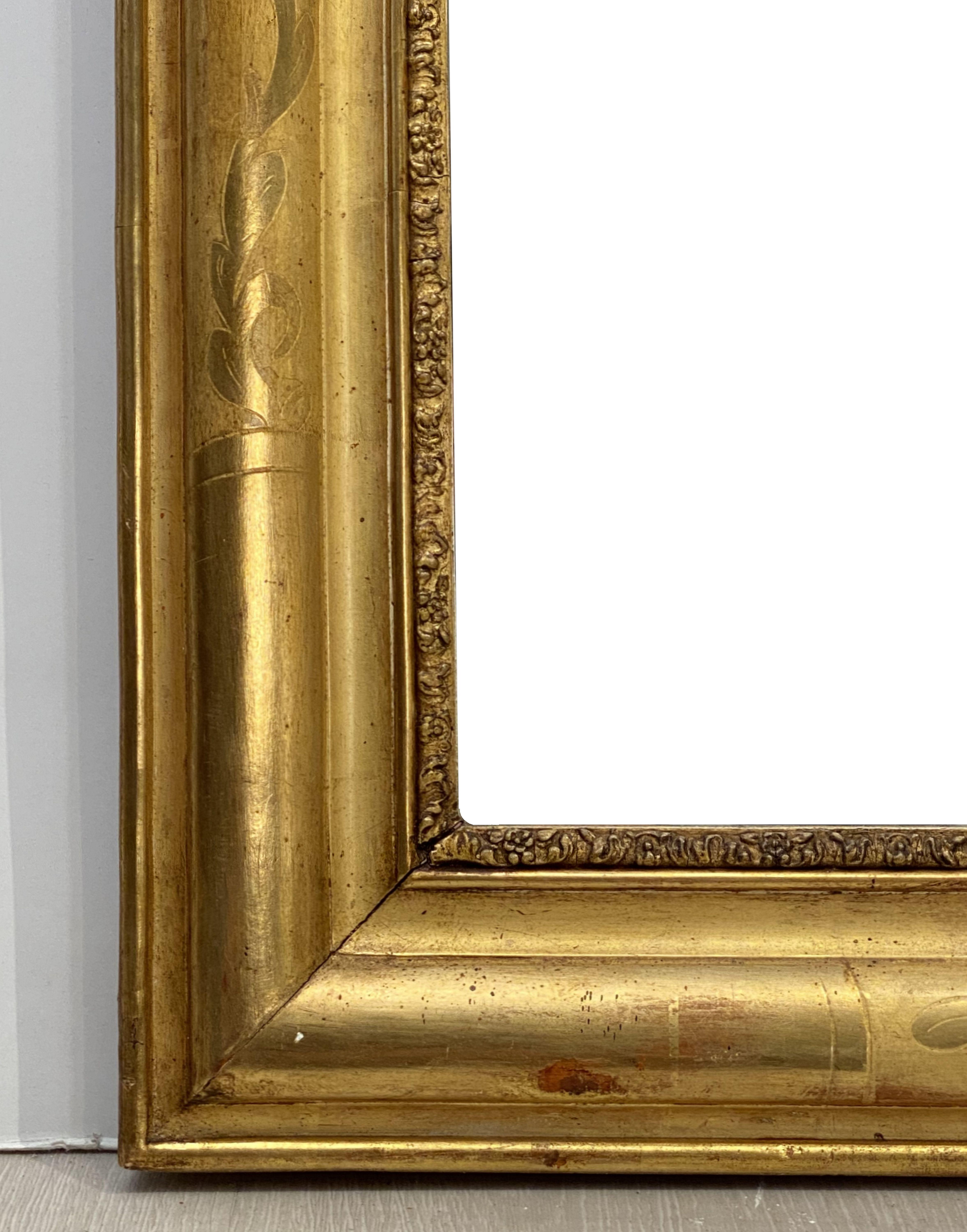 Large Louis Philippe Arch Top Gilt Mirror (39 3/4 x W 25 1/8) 2