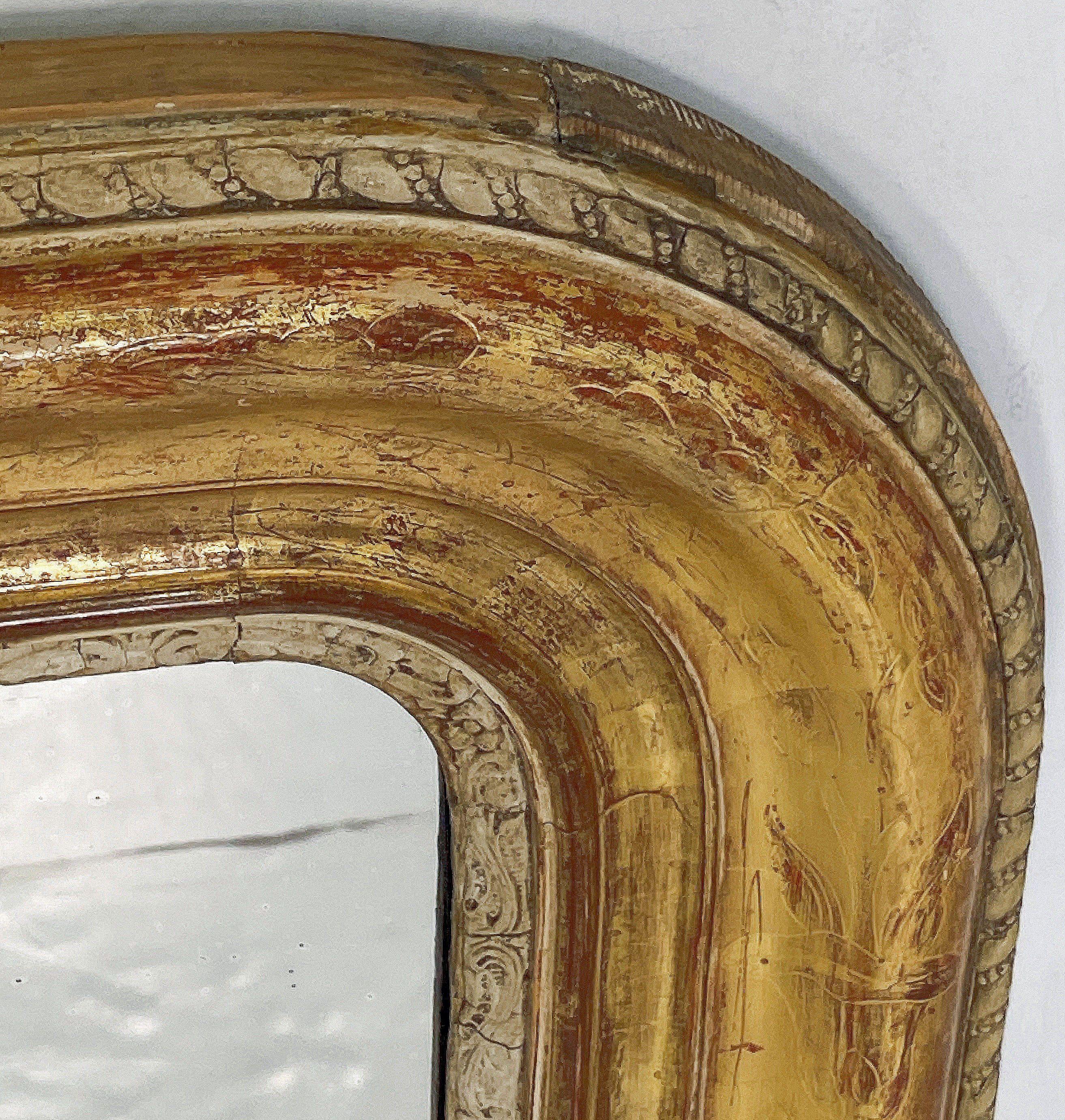 Large Louis Philippe Arch Top Gilt Mirror (H 50 1/2 x W 40 1/2) 4