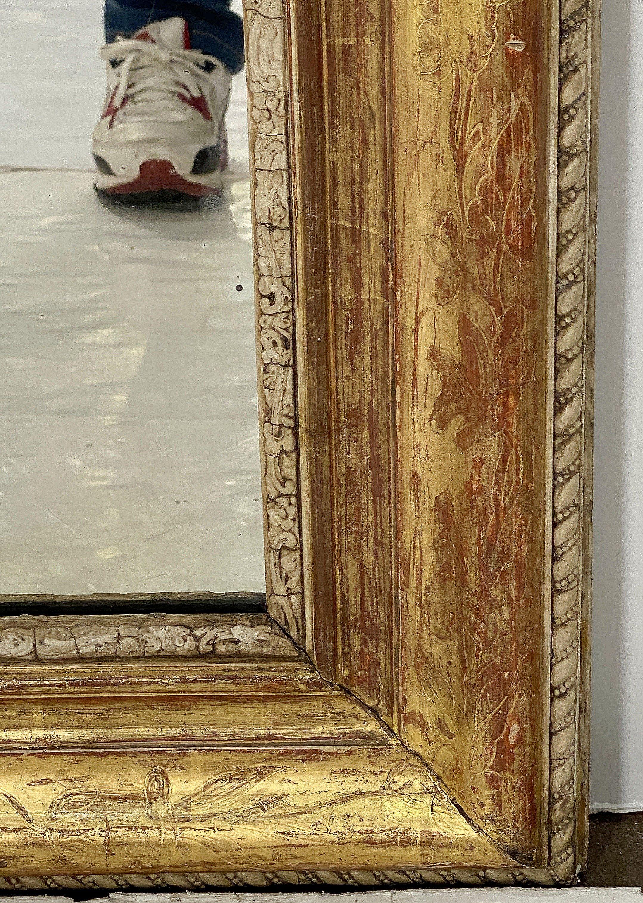 Large Louis Philippe Arch Top Gilt Mirror (H 50 1/2 x W 40 1/2) 2