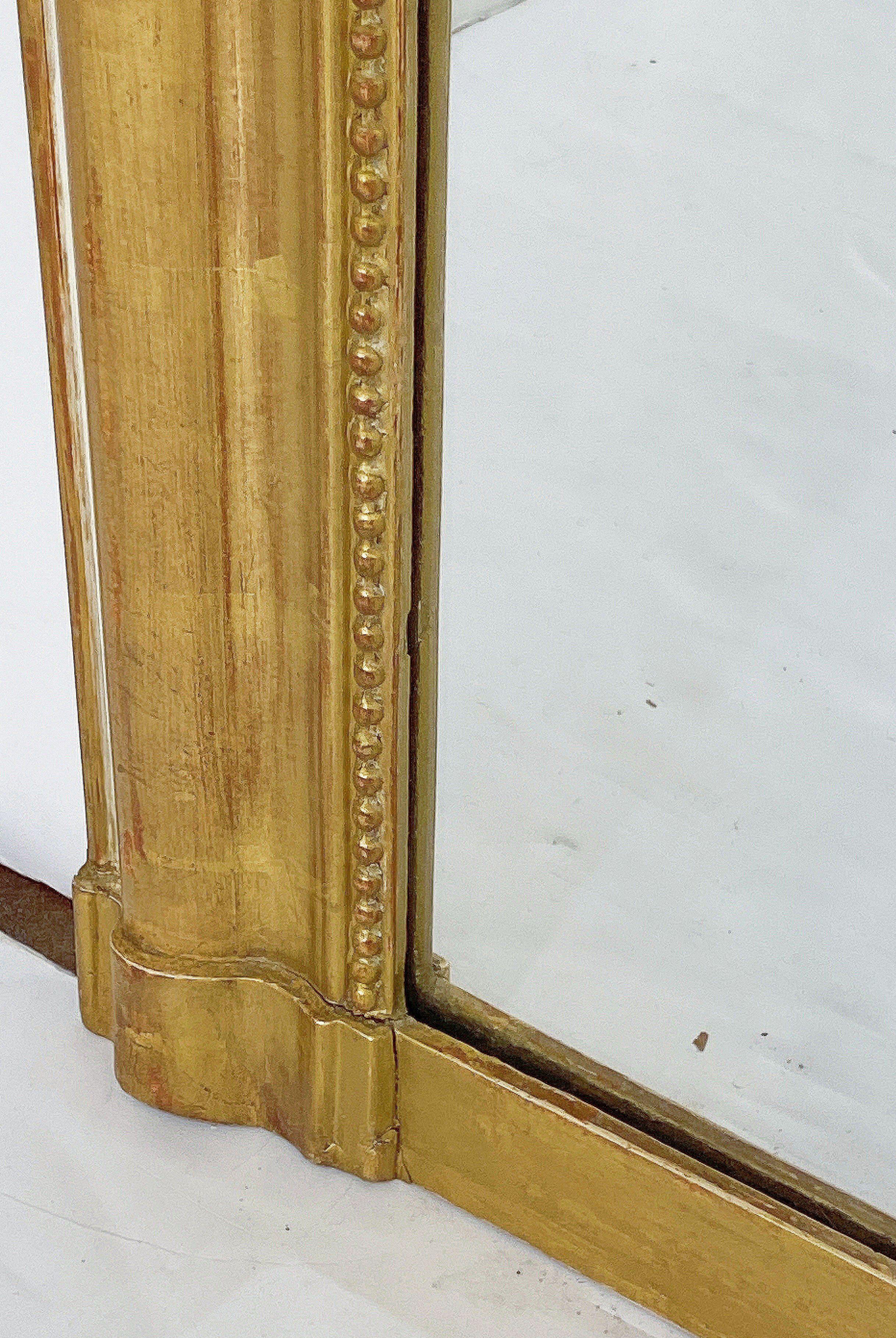 Large Louis Philippe Arch Top Gilt Mirror (H 52 7/8 x W 39) For Sale 4
