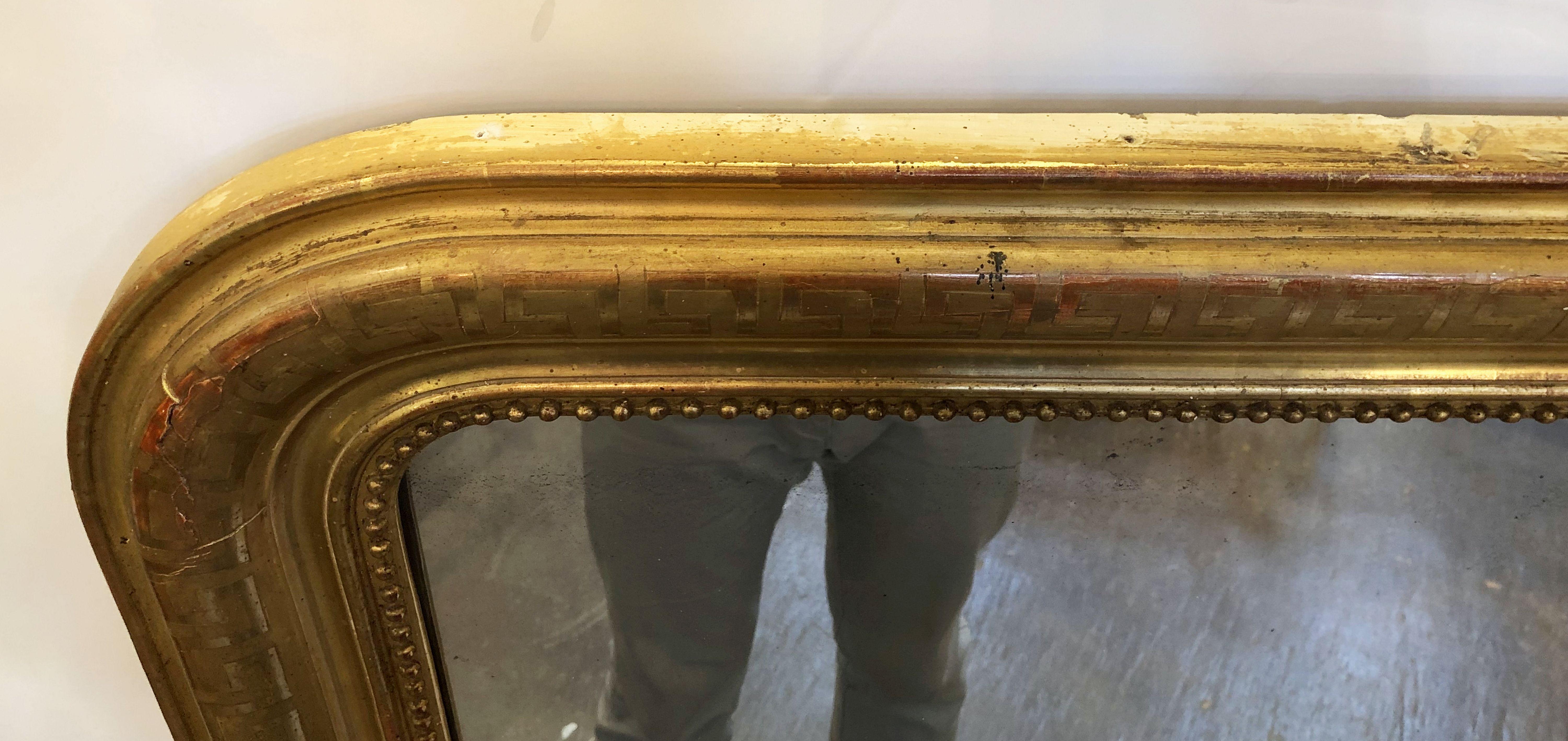 Large Louis Philippe Arch Top Gilt Mirror 7