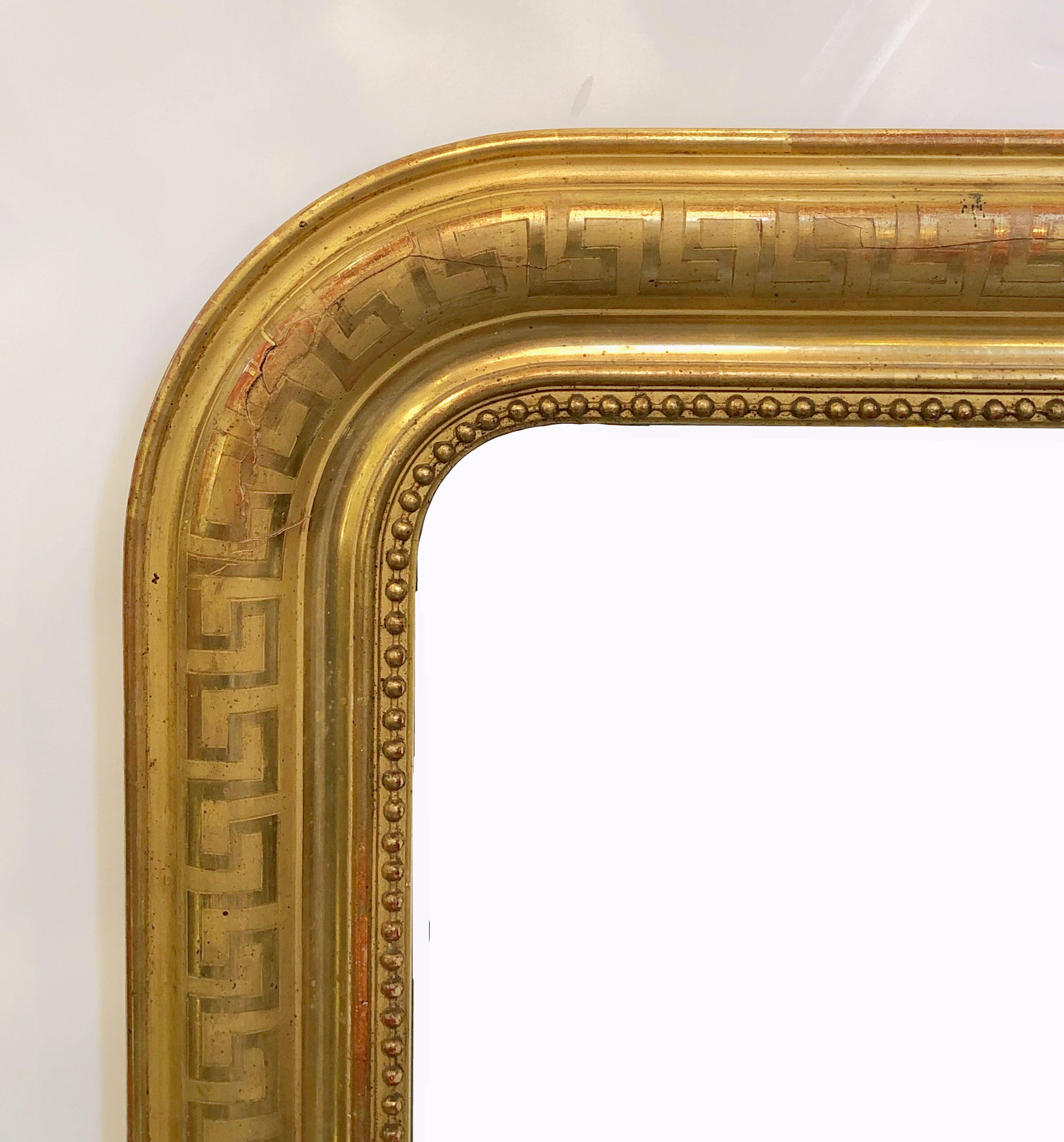 19th Century Large Louis Philippe Arch Top Gilt Mirror