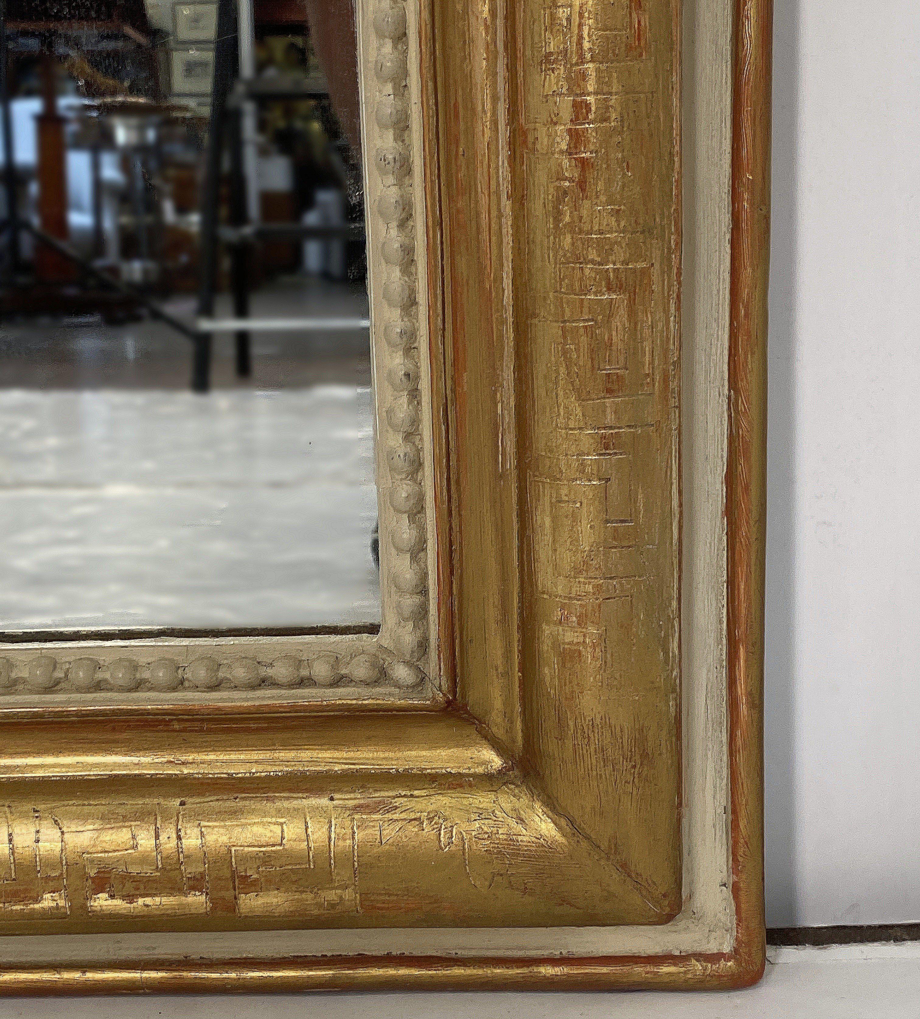 Large Louis Philippe Arch Top Gilt Mirror (H 53 1/4 x W 38) For Sale 4