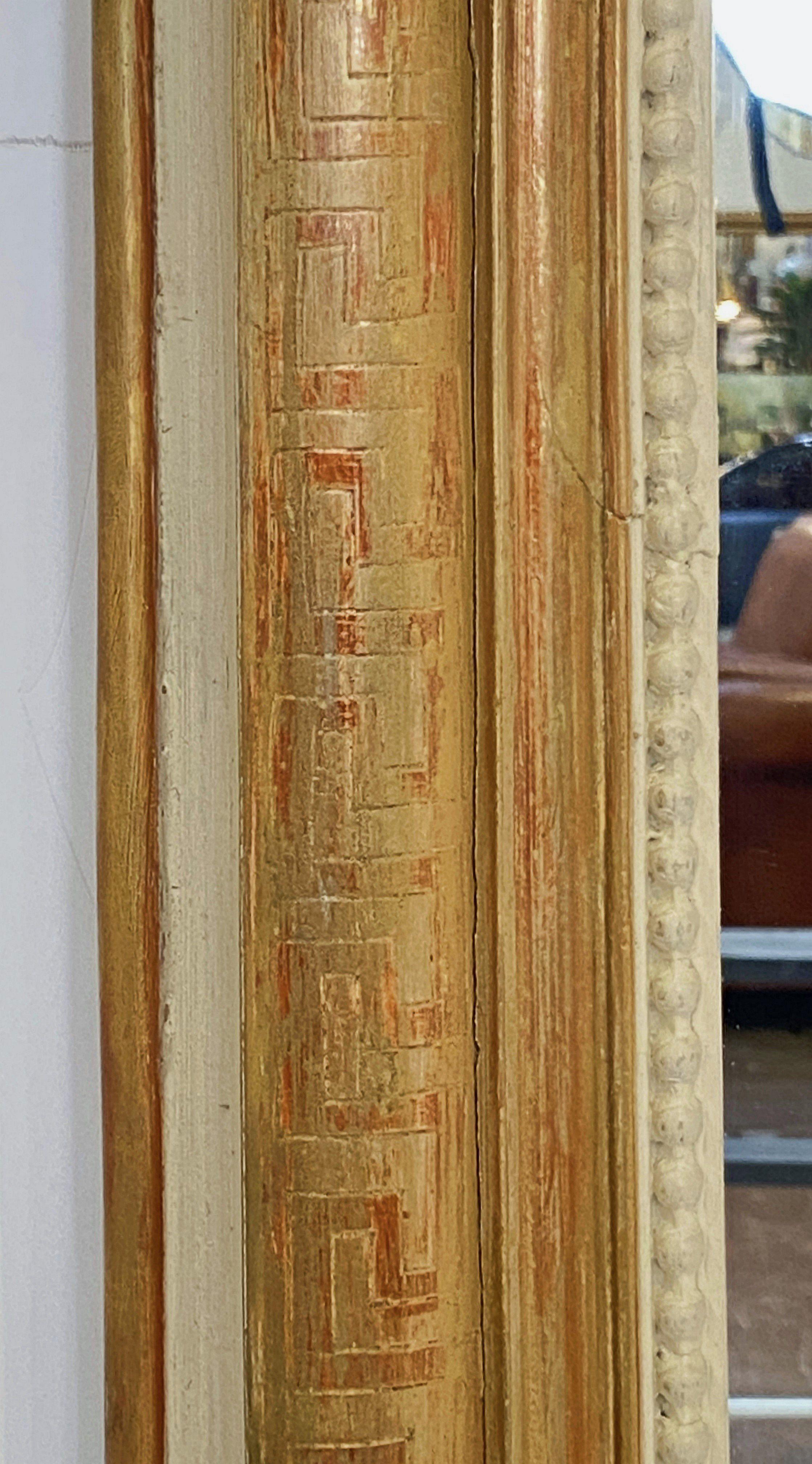 Large Louis Philippe Arch Top Gilt Mirror (H 53 1/4 x W 38) For Sale 1