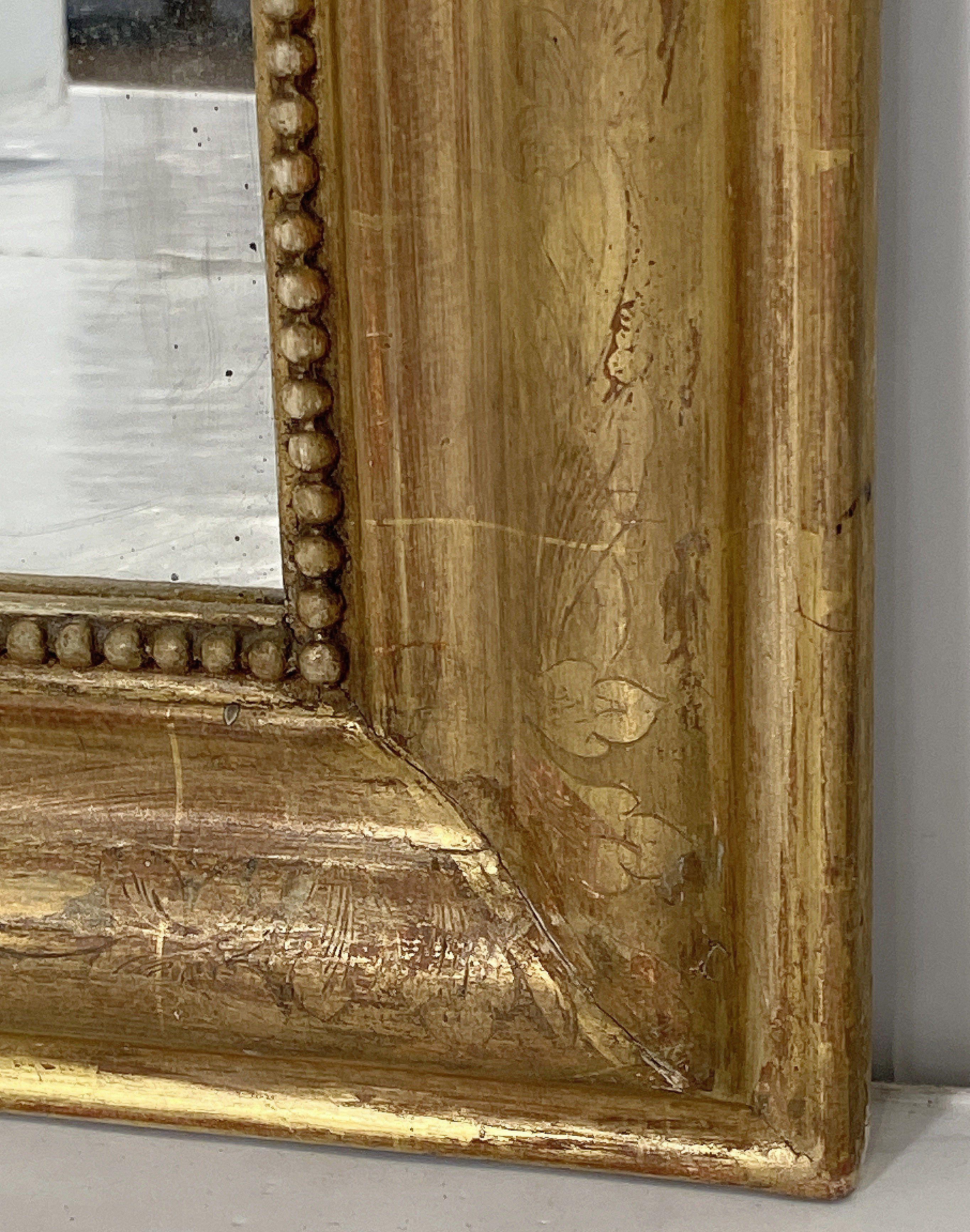 Grande specchio dorato Louis Philippe (H. 59 x L. 38 1/2) in vendita 3
