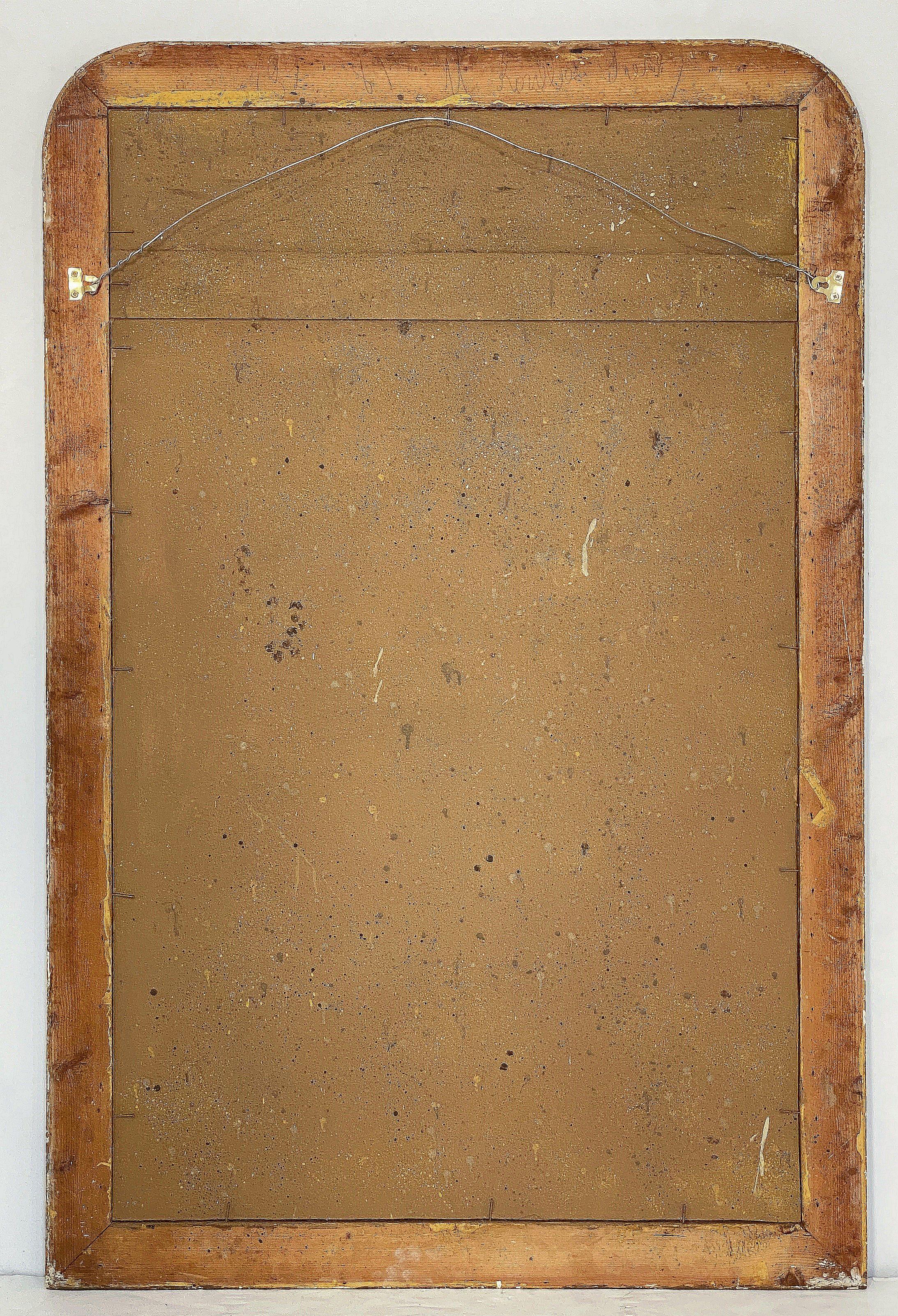 Grande specchio dorato Louis Philippe (H. 59 x L. 38 1/2) in vendita 4