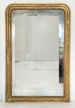 Large Louis Philippe Arch Top Gilt Mirror (H 59 x W 38 1/2)