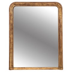 Large Louis Philippe Arch-Top Wall or Hall Mirror (H 47 1/4 x W 37 3/8)