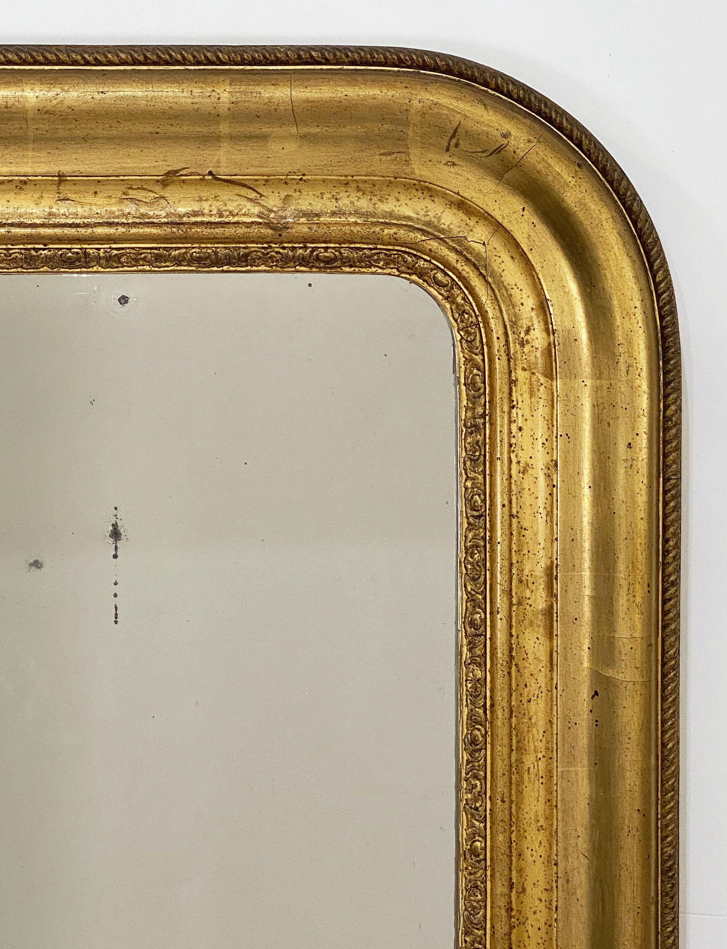 Large Louis Philippe Gilt Dressing or Console Mirror (H 60 7/8 x W 31 1/4) For Sale 4