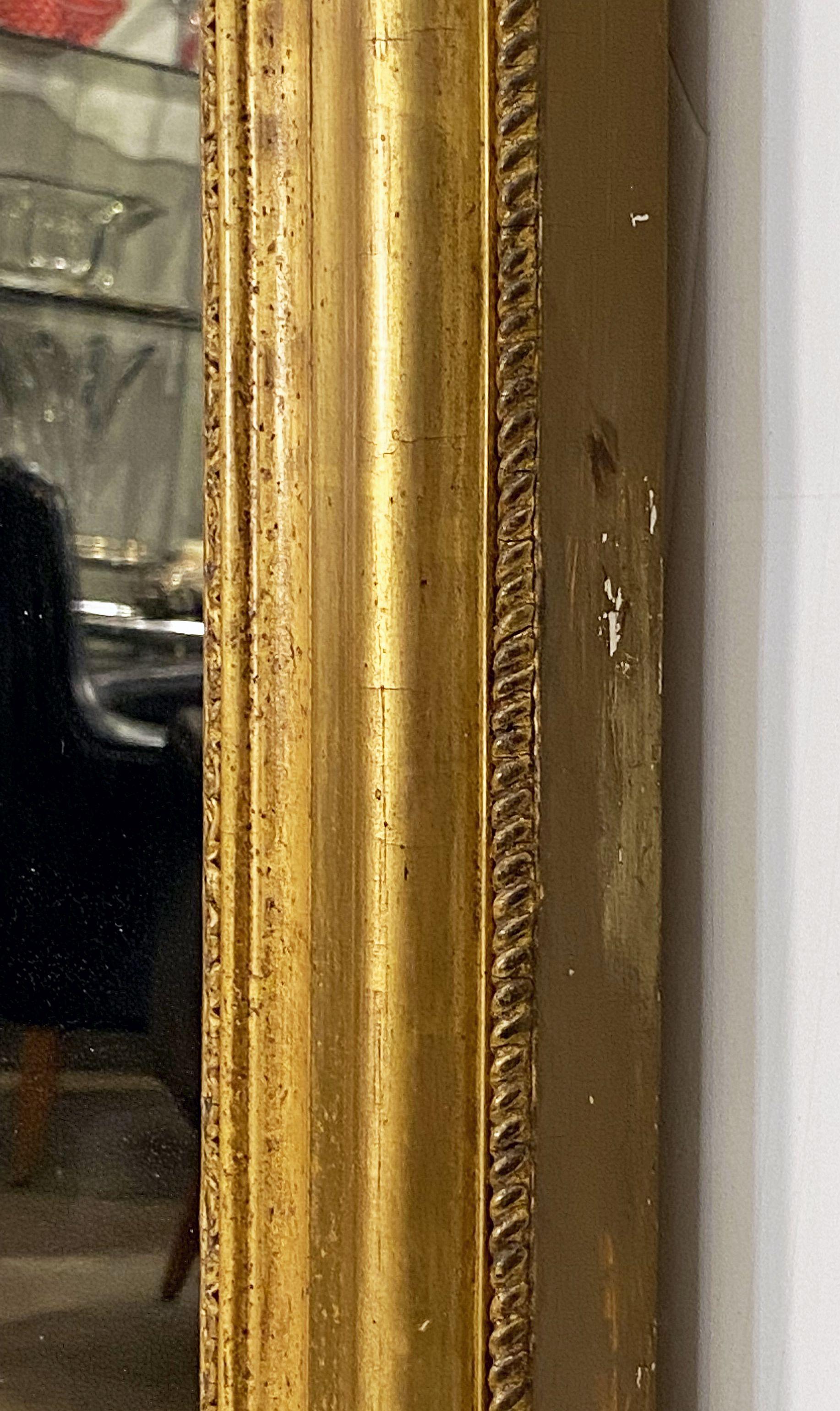 Large Louis Philippe Gilt Dressing or Console Mirror (H 60 7/8 x W 31 1/4) For Sale 8
