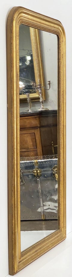 Large Louis Philippe Gilt Dressing or Console Mirror (H 60 7/8 x W 31 1/4)