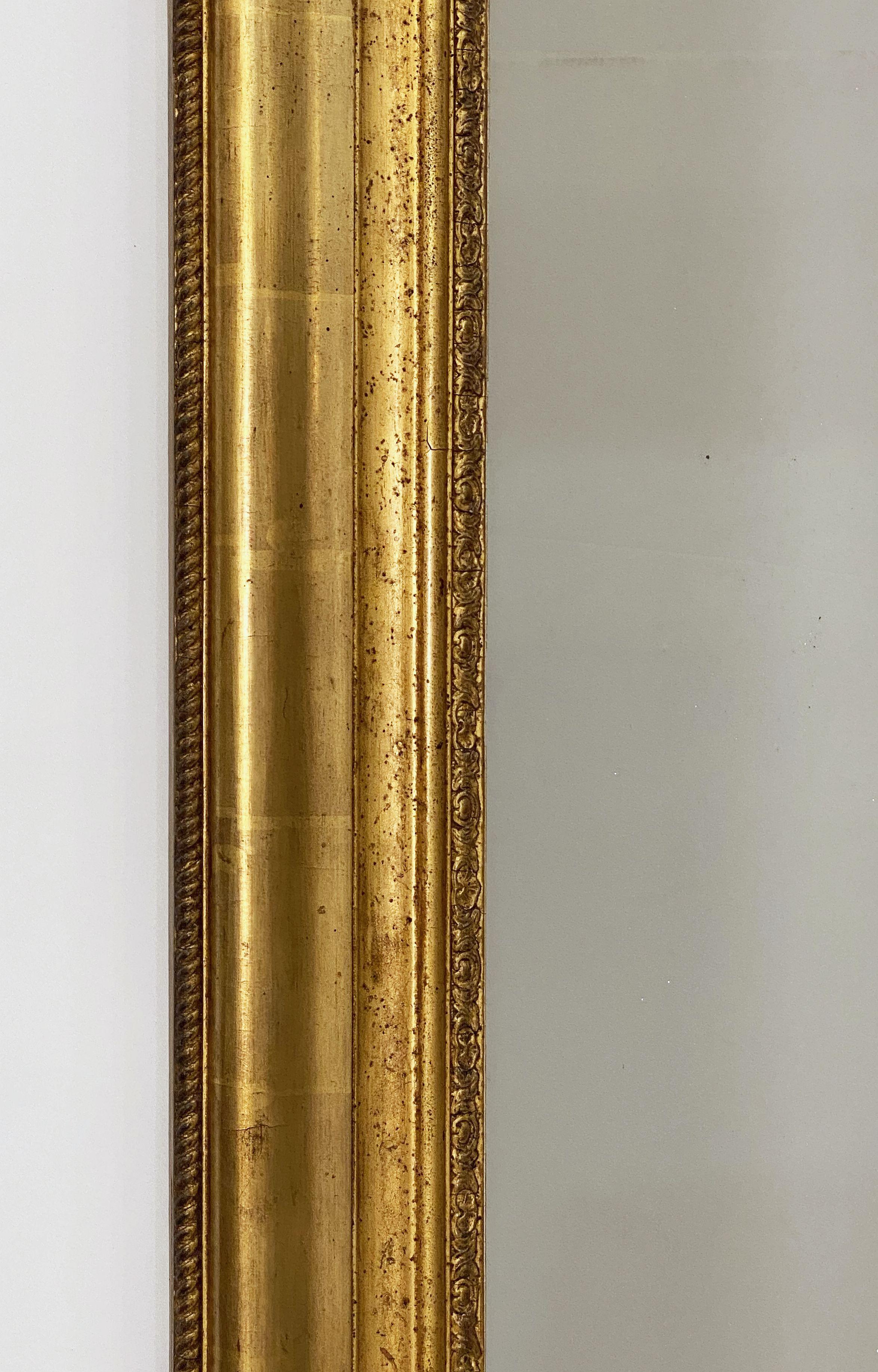 19th Century Large Louis Philippe Gilt Dressing or Console Mirror (H 60 7/8 x W 31 1/4) For Sale