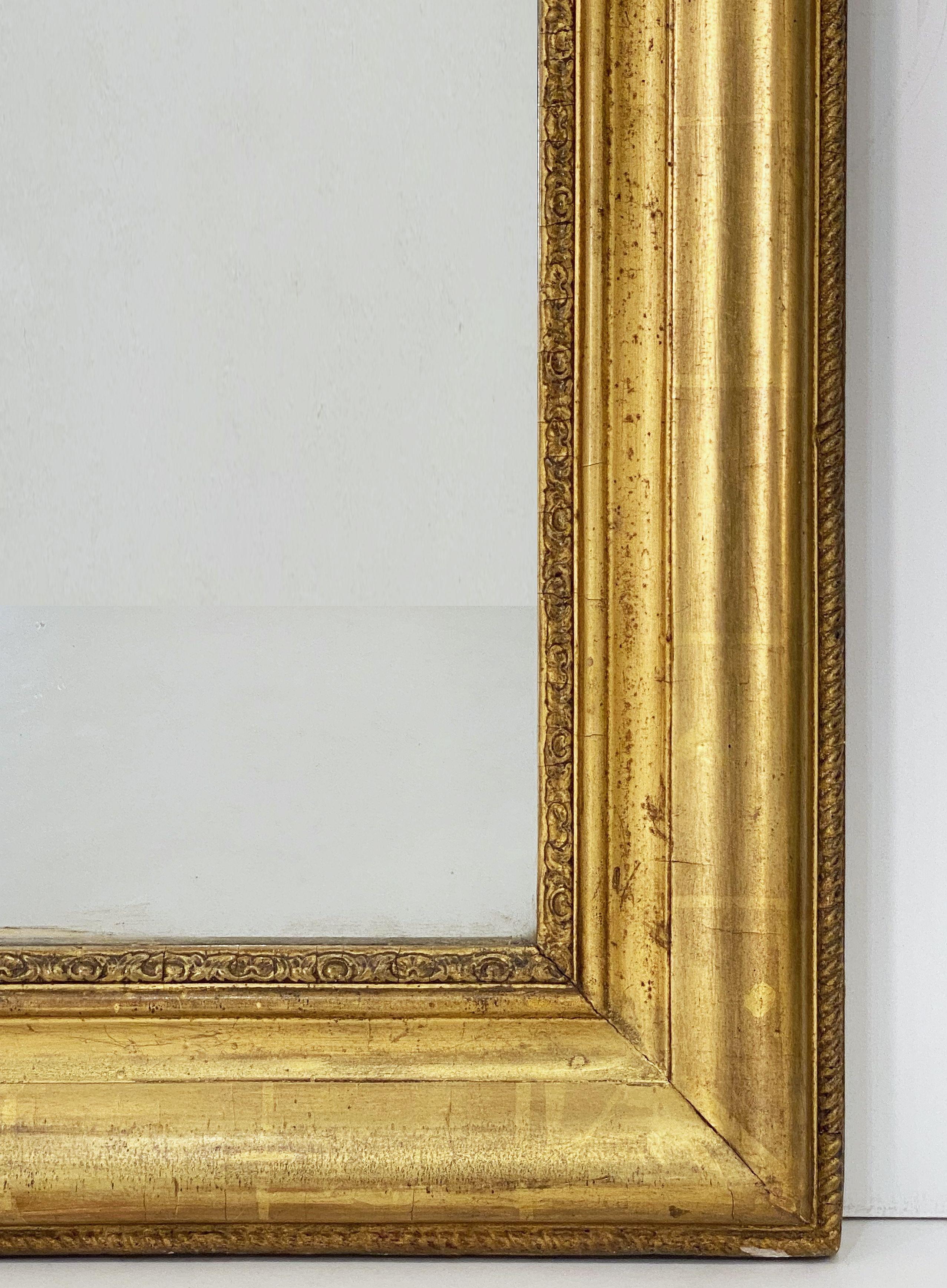Large Louis Philippe Gilt Dressing or Console Mirror (H 60 7/8 x W 31 1/4) For Sale 2