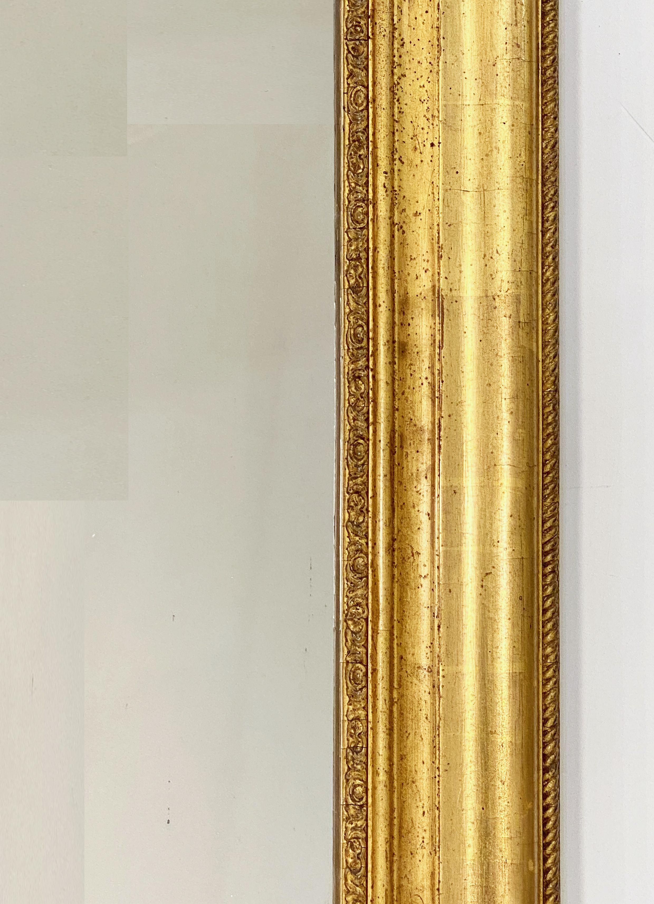 Large Louis Philippe Gilt Dressing or Console Mirror (H 60 7/8 x W 31 1/4) For Sale 3