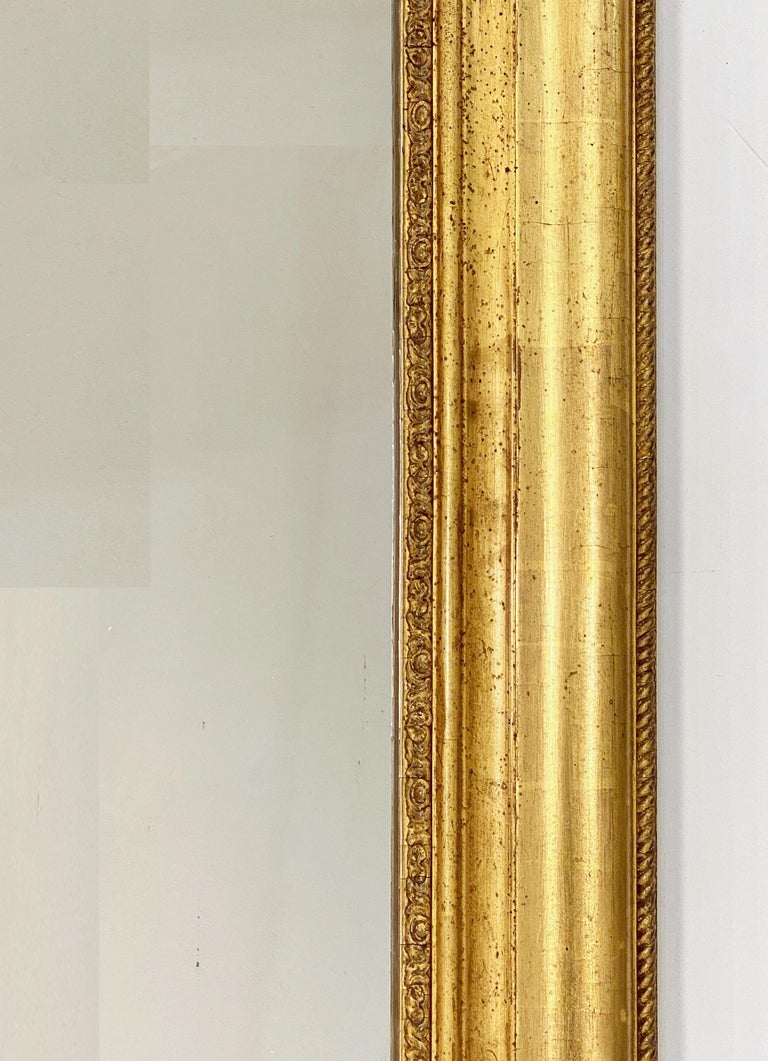 Large Louis Philippe Gilt Dressing or Console Mirror (H 60 7/8 x W 31 1/4)  For Sale at 1stDibs