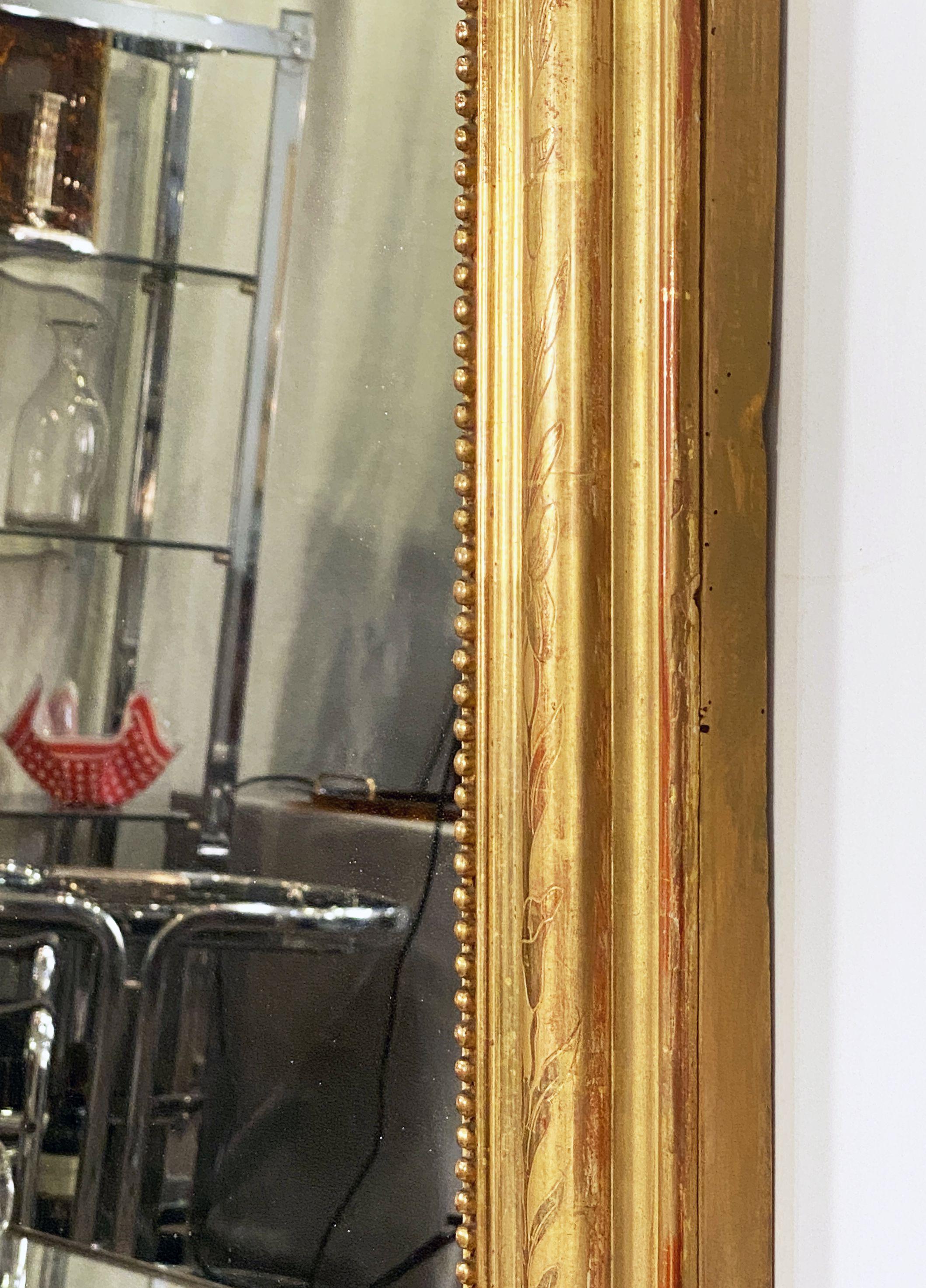 Grand miroir habillé ou console doré Louis Philippe (H 68 x L 32 1/4) en vente 6