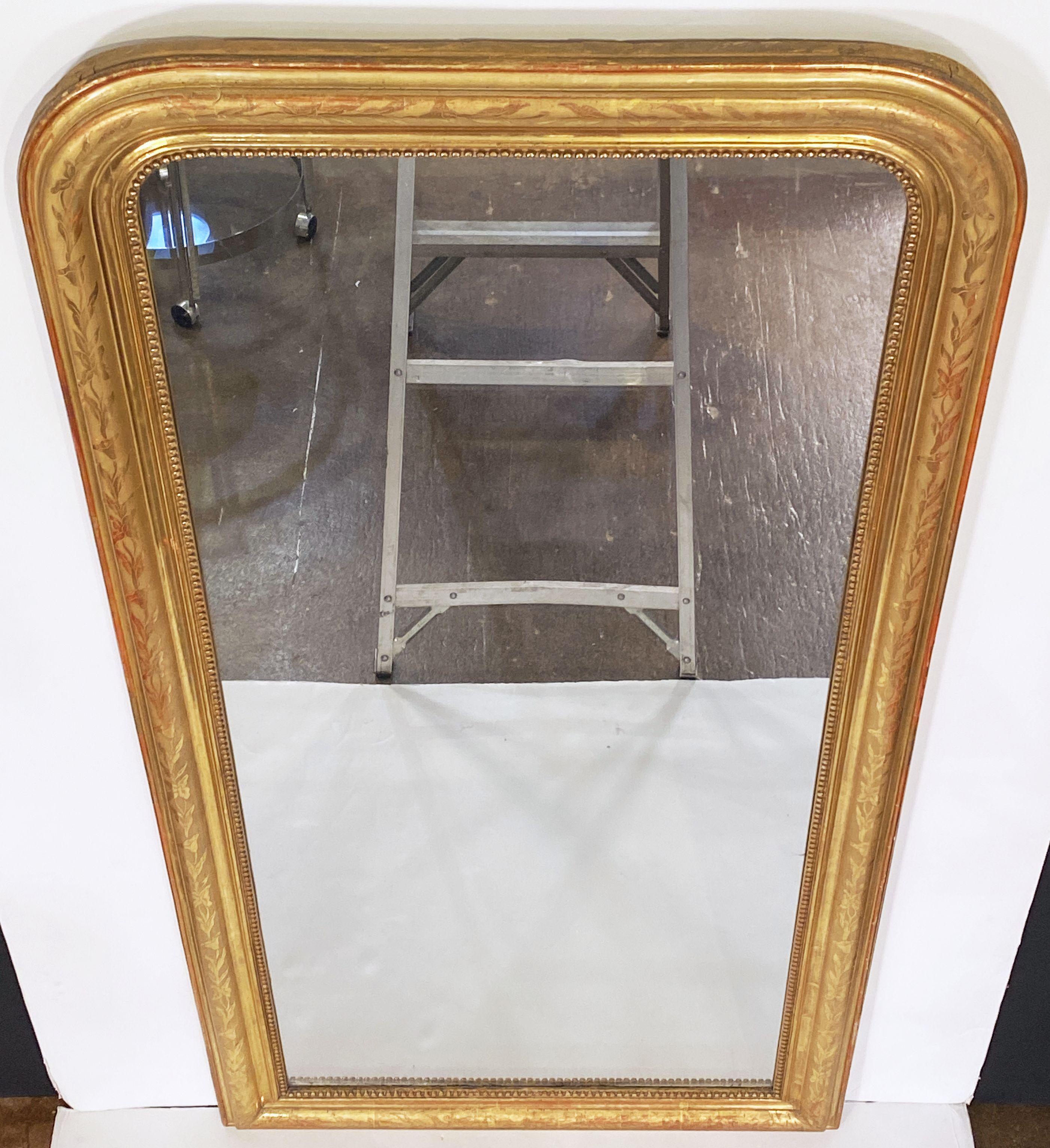 Large Louis Philippe Gilt Dressing or Console Mirror (H 68 x W 32 1/4) For Sale 10