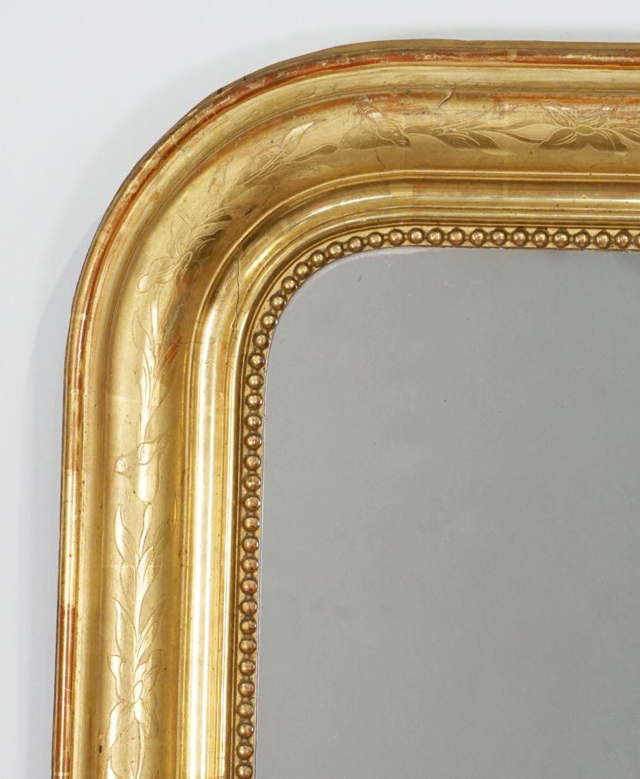 Large Louis Philippe Gilt Dressing or Console Mirror (H 68 x W 32 1/4) In Good Condition For Sale In Austin, TX
