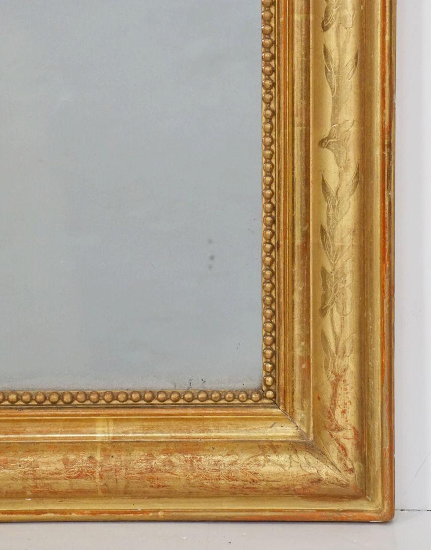 XIXe siècle Grand miroir habillé ou console doré Louis Philippe (H 68 x L 32 1/4) en vente