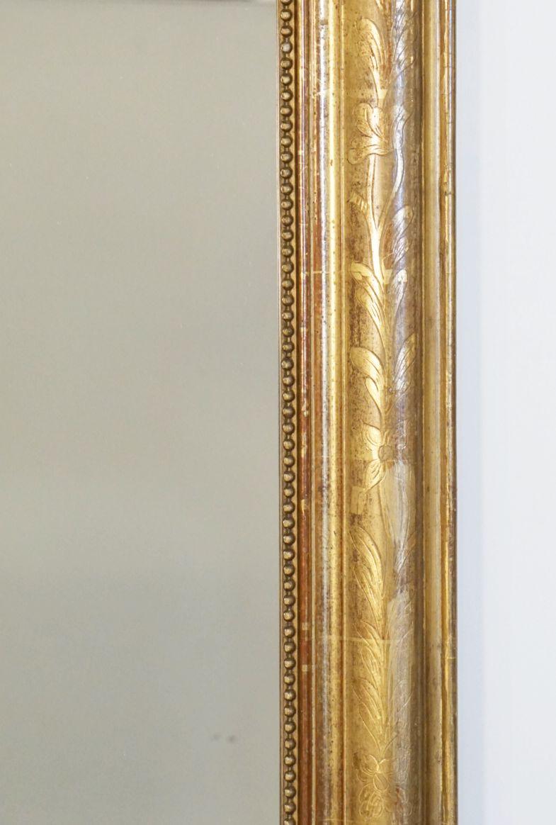 Large Louis Philippe Gilt Dressing or Console Mirror (H 81 x W 27 1/2) 2