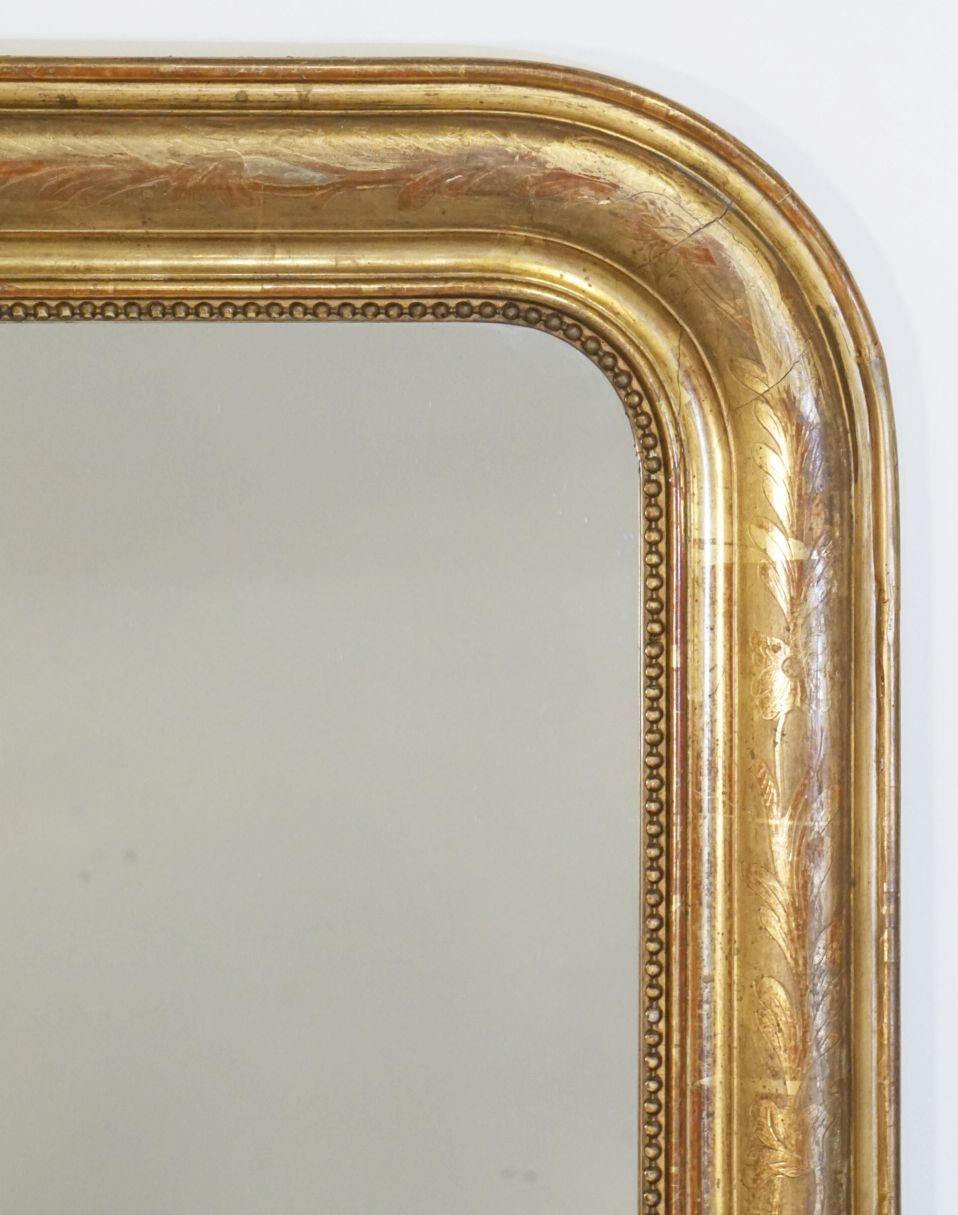 Large Louis Philippe Gilt Dressing or Console Mirror (H 81 x W 27 1/2) 3