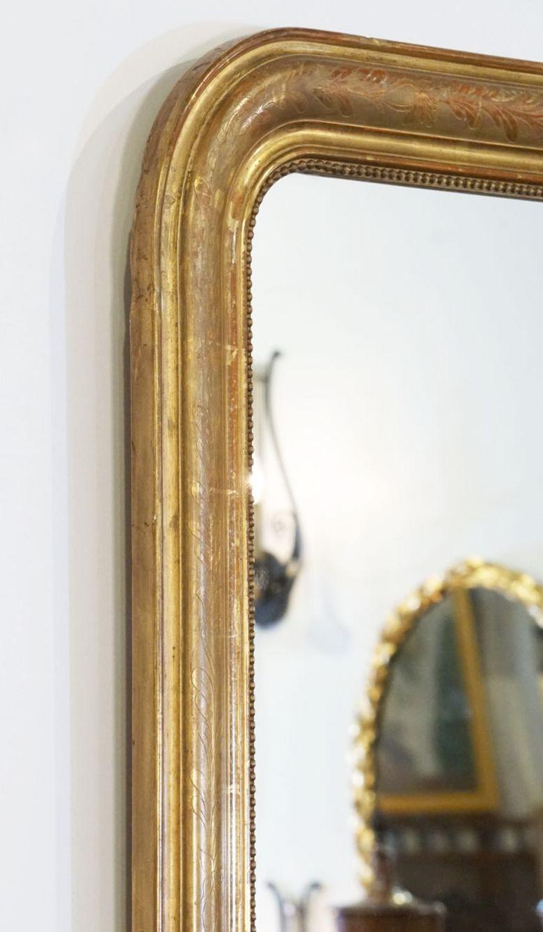 Large Louis Philippe Gilt Dressing or Console Mirror (H 81 x W 27 1/2) 5