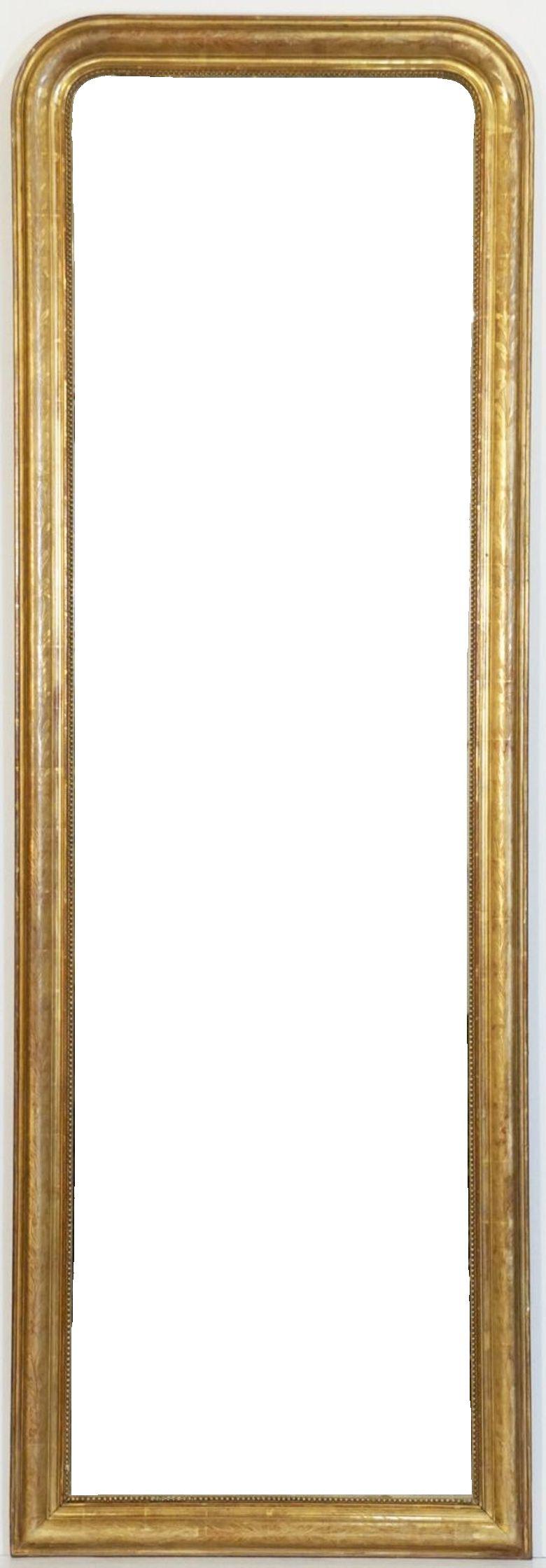 Large Louis Philippe Gilt Dressing or Console Mirror (H 81 x W 27 1/2) 9